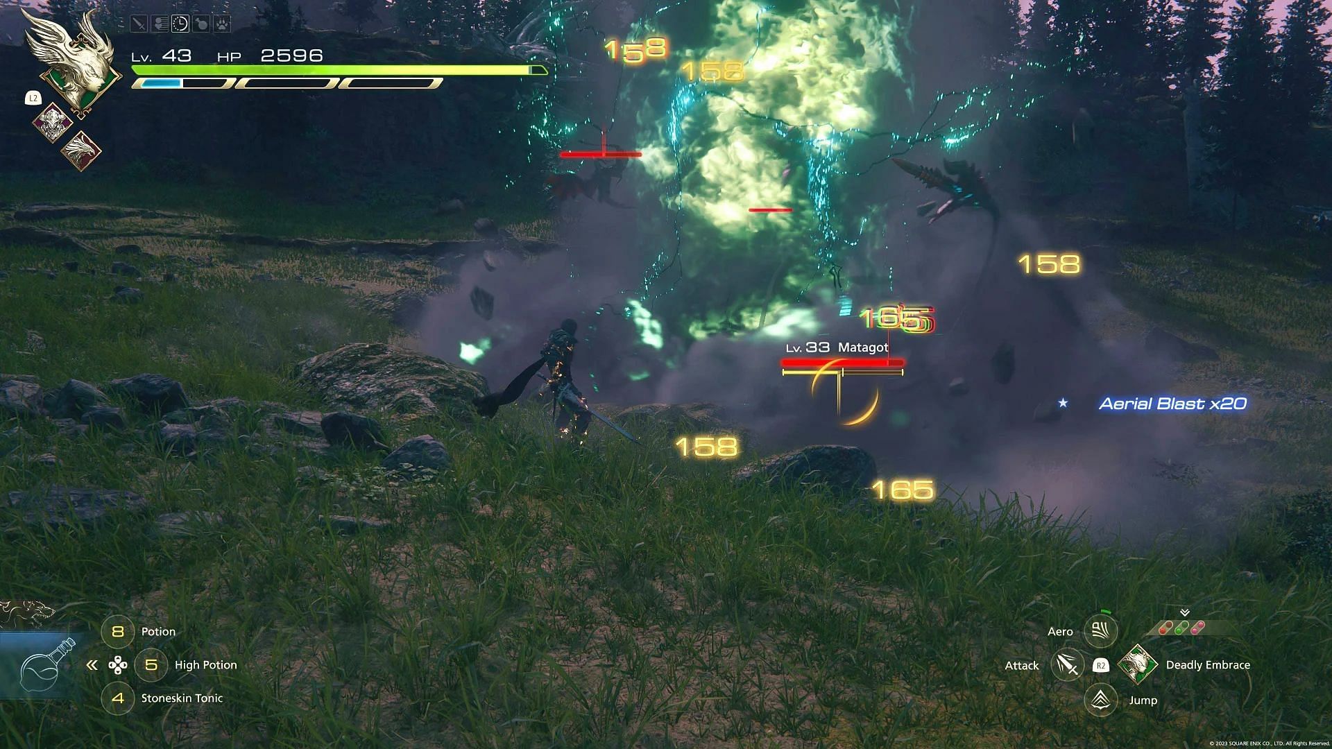 Aerial Blast in Final Fantasy 16 (image via Square Enix)