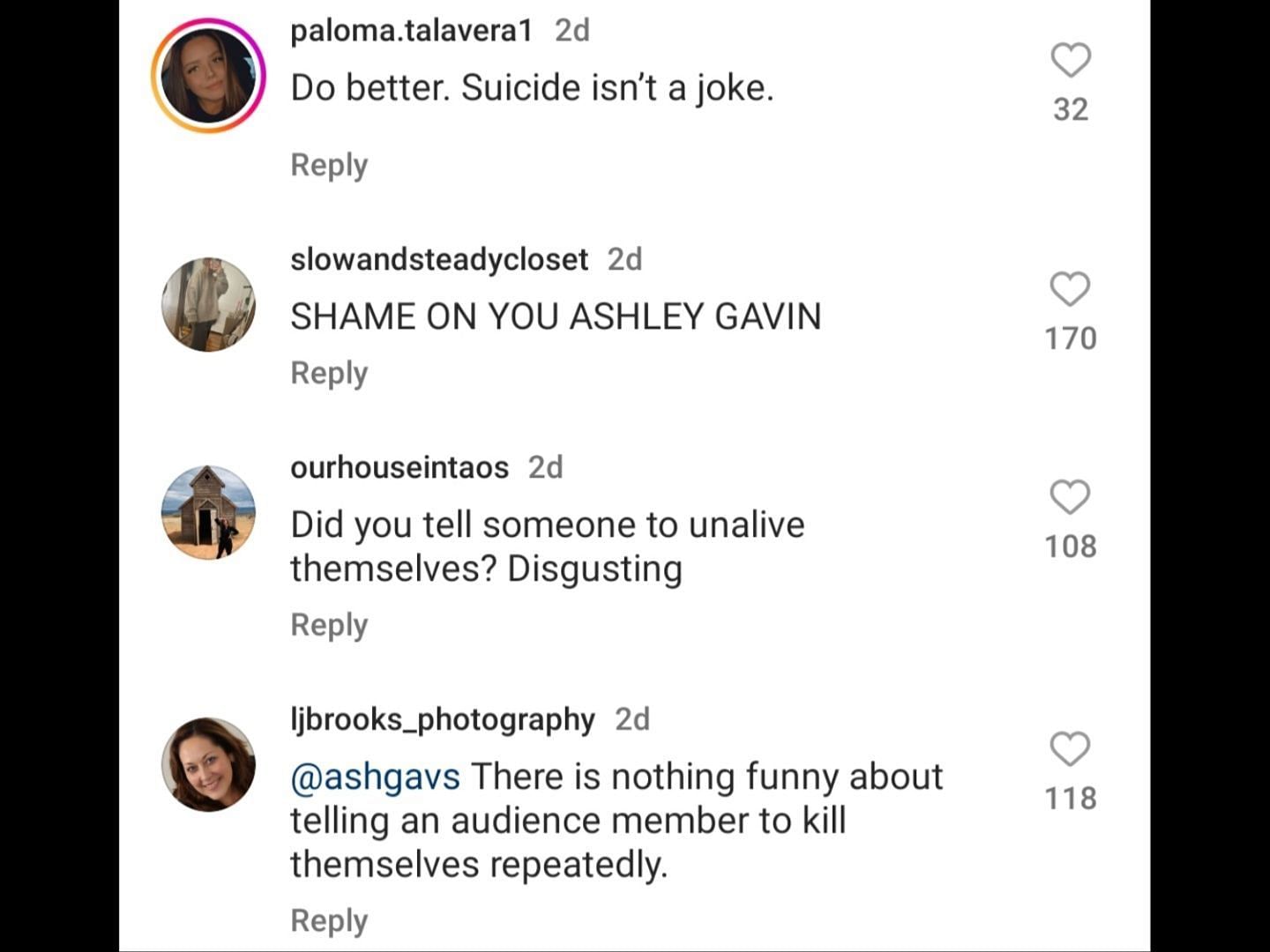 Netizens condemn comedian for telling fan to kill herself. (Image via Instagram/@ashgavs)