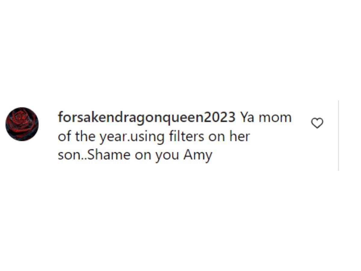 Is Amy trying to hide her son&#039;s real face? (Image via Instagram)