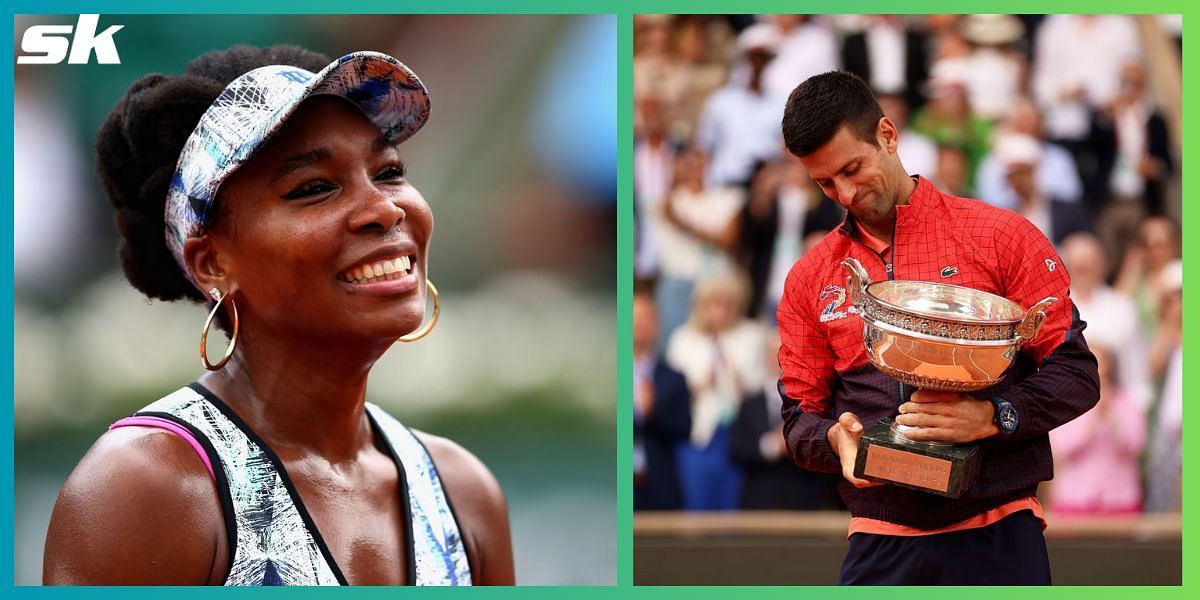 Venus Williams (L) and Novak Djokovic (R)