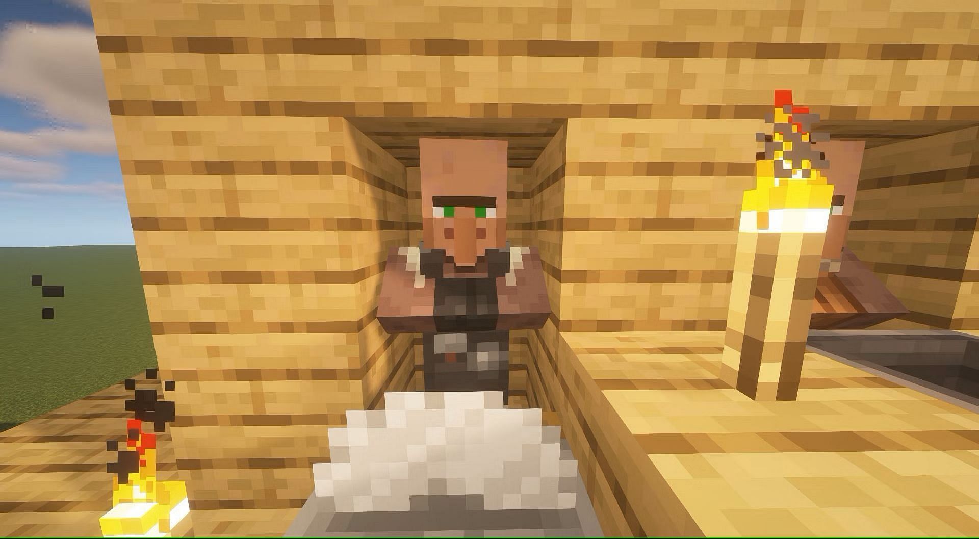 Some villagers can directly give enchanted diamond gear for a few emeralds in Minecraft 1.20 (Image via Mojang)