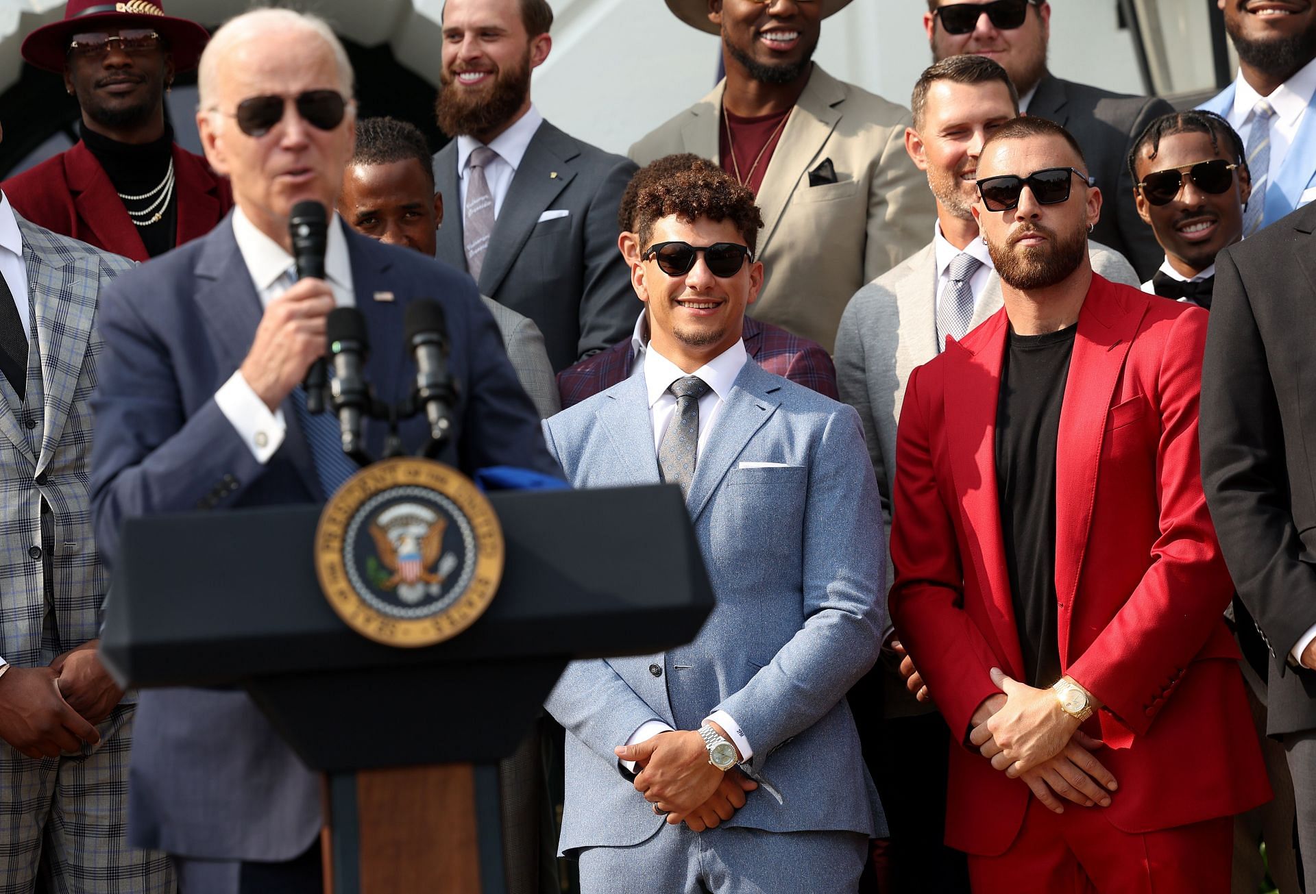 Chiefs' Travis Kelce admits to distracting Biden for podium moment, reveals  what he really wanted to say