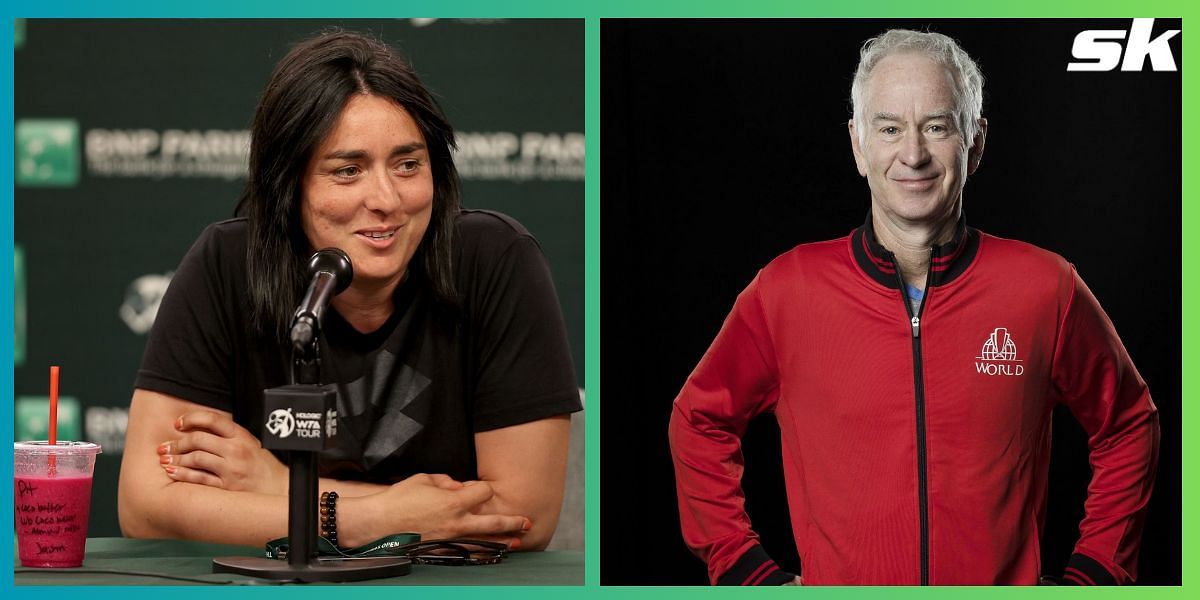 Ons Jabeur (L) and John McEnroe (R)