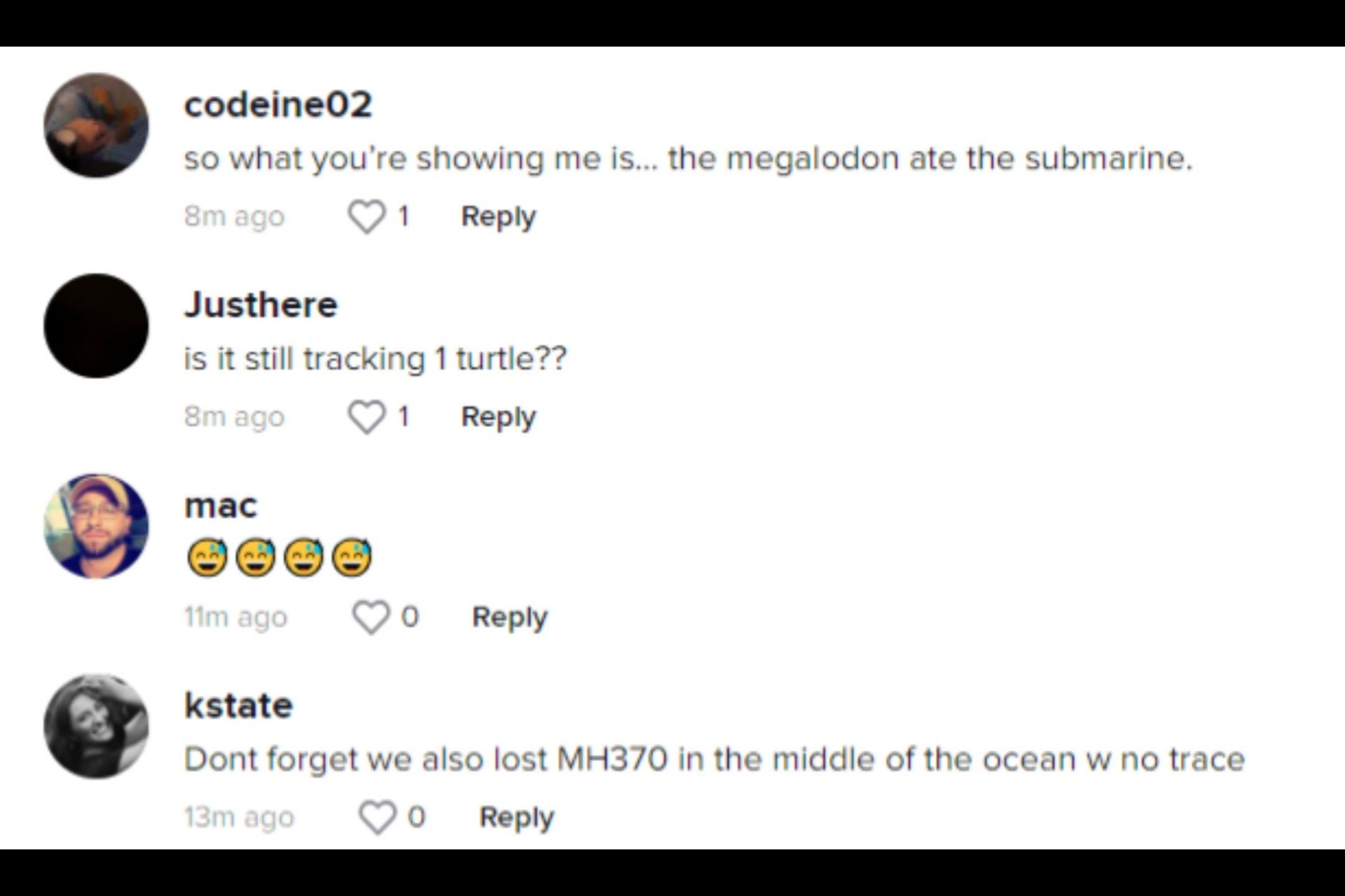 Netizens react to TikToker&#039;s shark-tracker theory. (Image via TikTok/@sqayl)