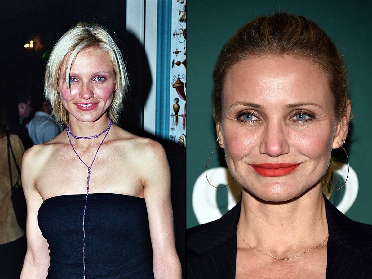 Stills of Cameron Diaz before (left) and after (right) plastic surgery (Images Via Getty Images)