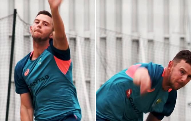 [WATCH] Australian pacer Josh Hazlewood gears up for WTC 2023 final clash vs India by sweating it out in nets