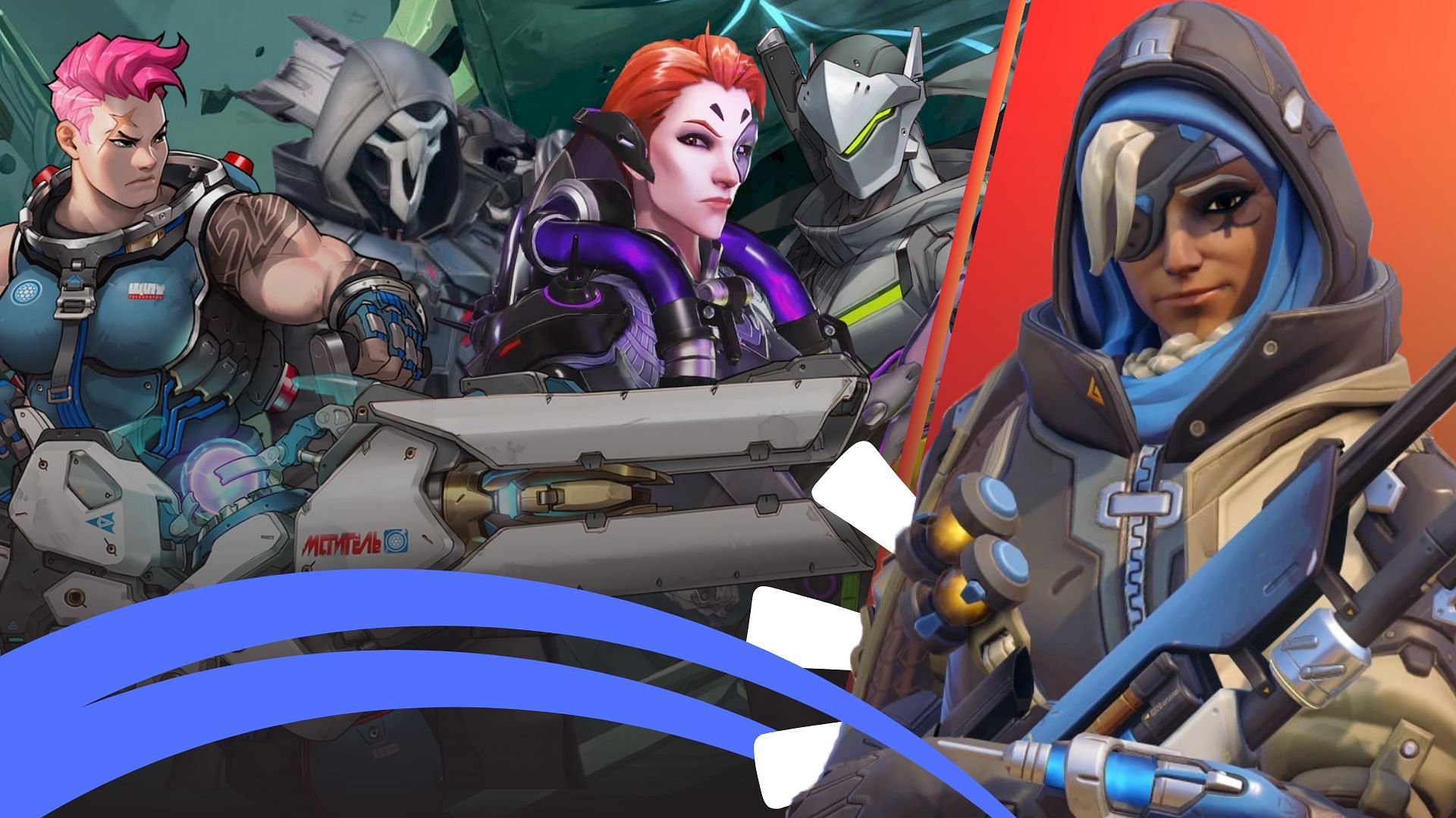 Team comp with Zarya, Reaper, Genji, Ana, and Moira (Image via Sportskeeda)