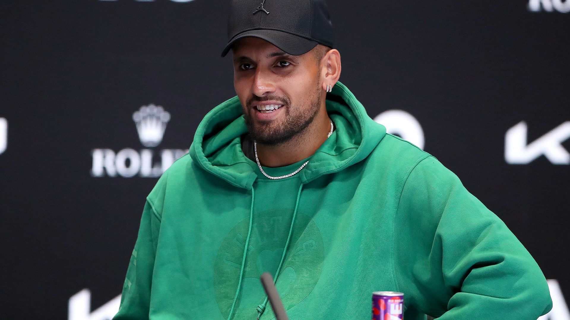 Nick Kyrgios at a press conference