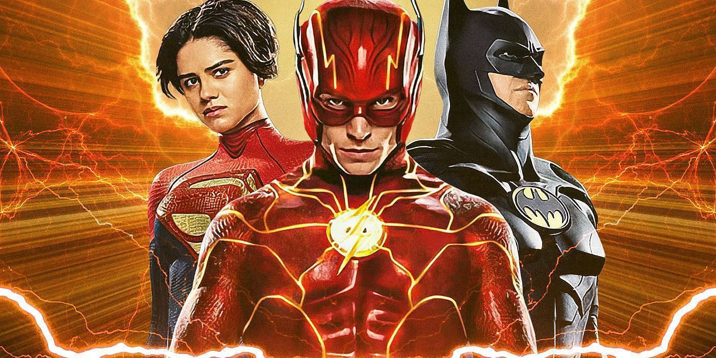 Kara Zor-El, Barry Allen, and Michael Keaton (Image via DC)