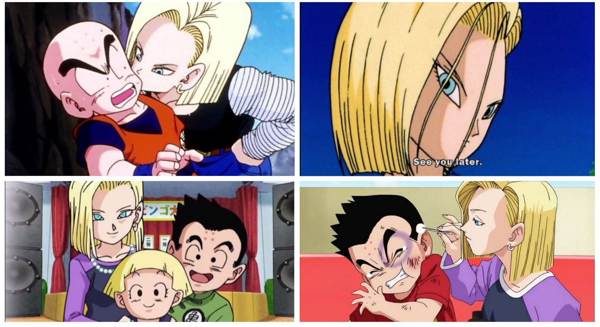 Krillin and 18s relationship, abridged (Image via Sportskeeda)