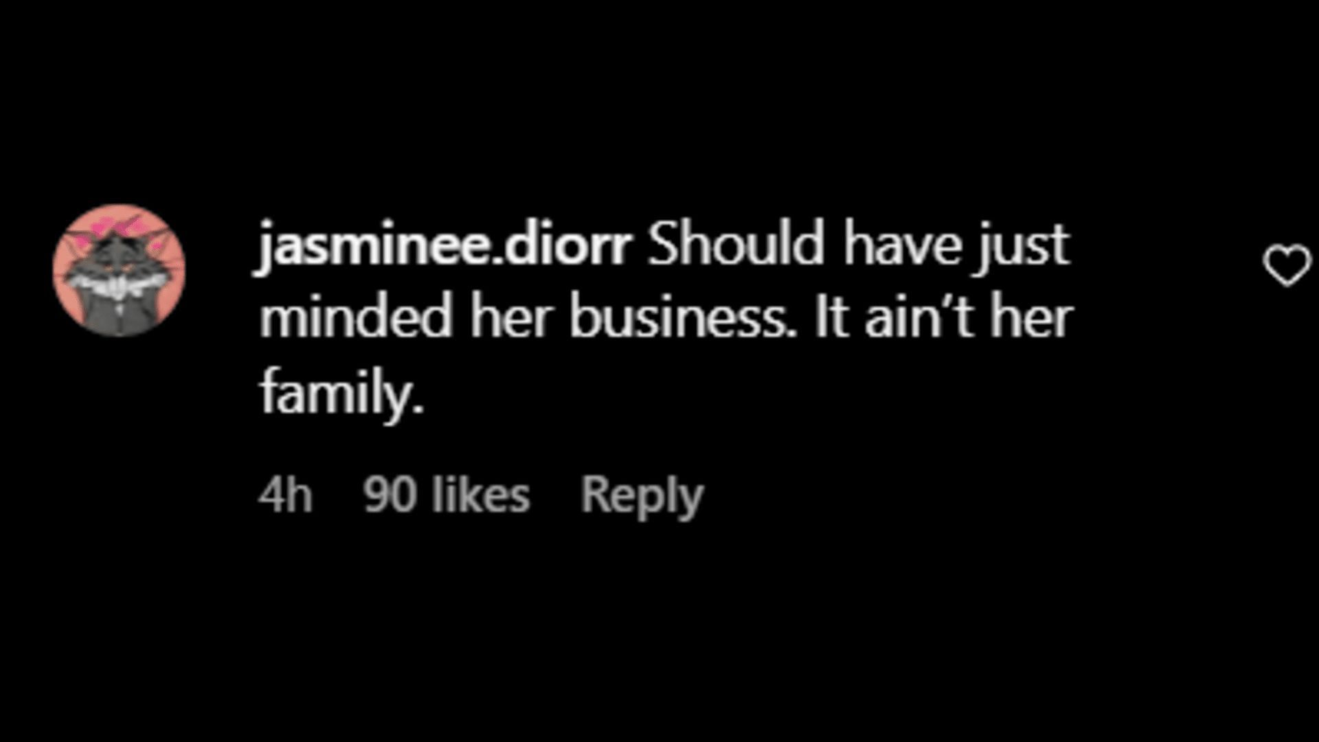 An Instagram user counter-slams Cardi B. (Image via Instagram/jasminee.diorr)