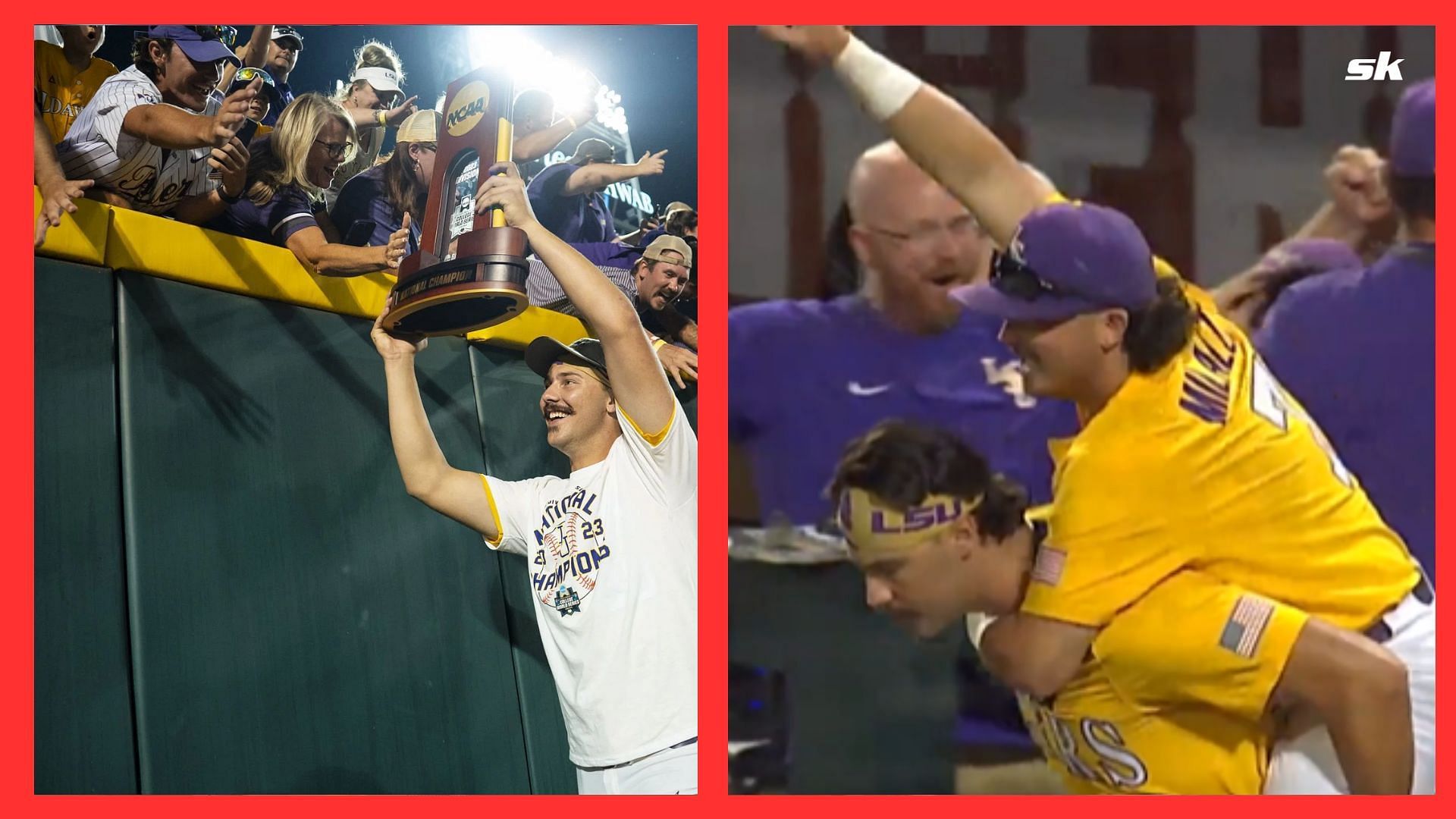 MLB Twitter praises LSU star Paul Skenes for lifting injured teammate during celebrations