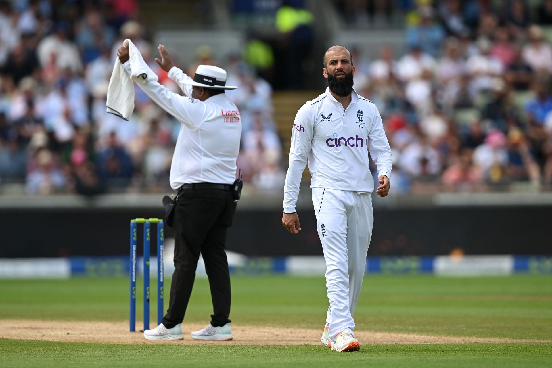 Moeen Ali was troubled by blisters on his finger.