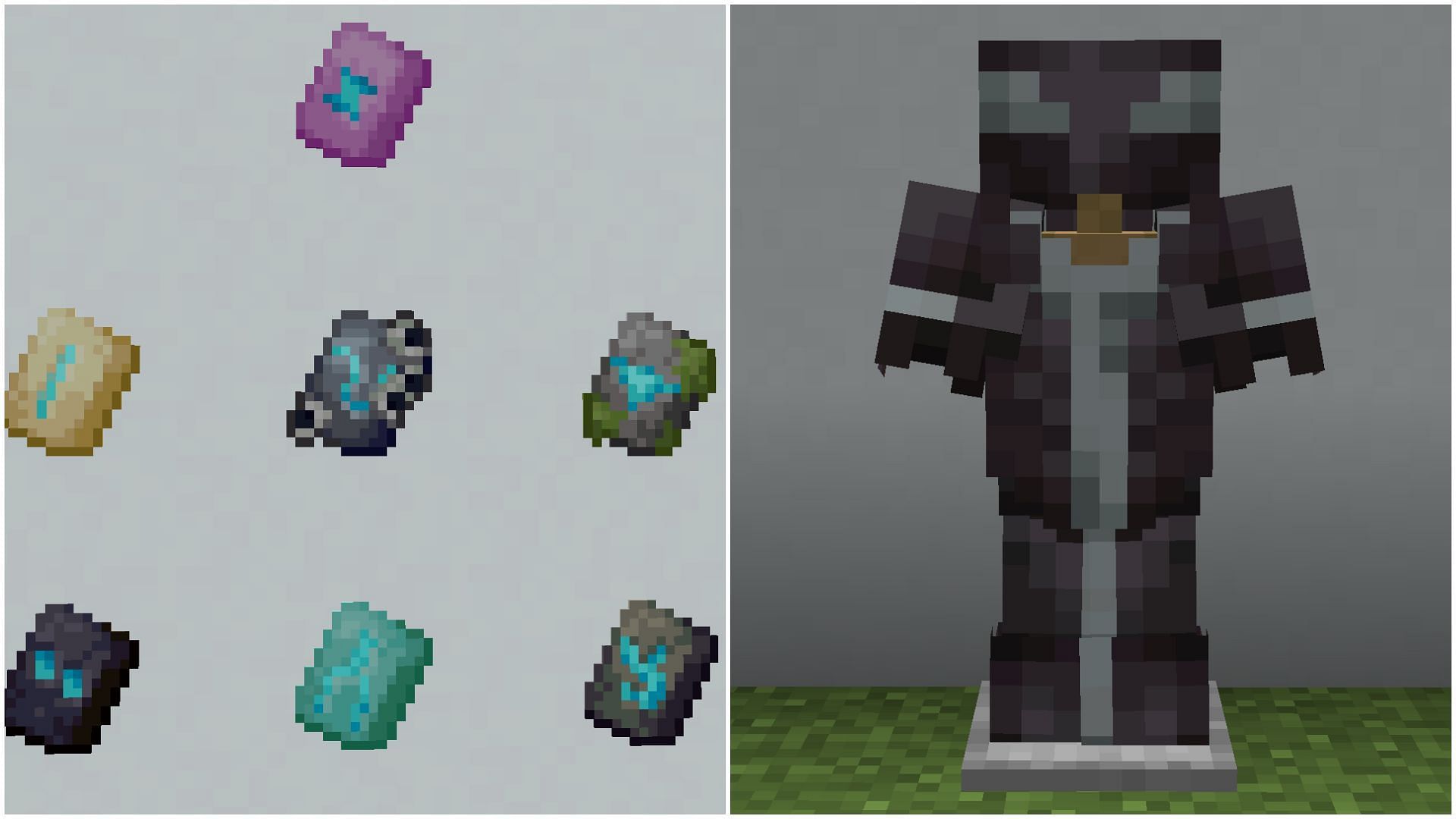 Armor trims bring the ability to customize armor parts in Minecraft 1.20 Trails and Tales update (Image via Sportskeeda)