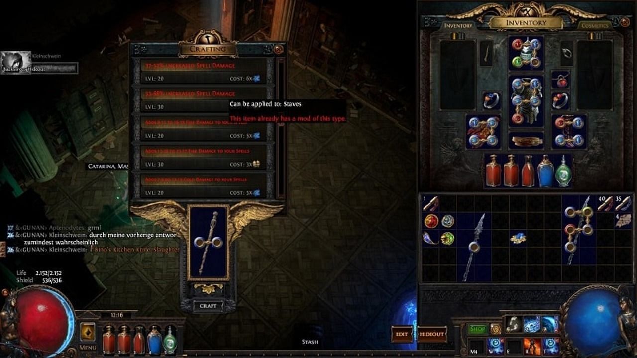 Path of Exile - Gears and Weapons (Image via Grinding Gear Games)