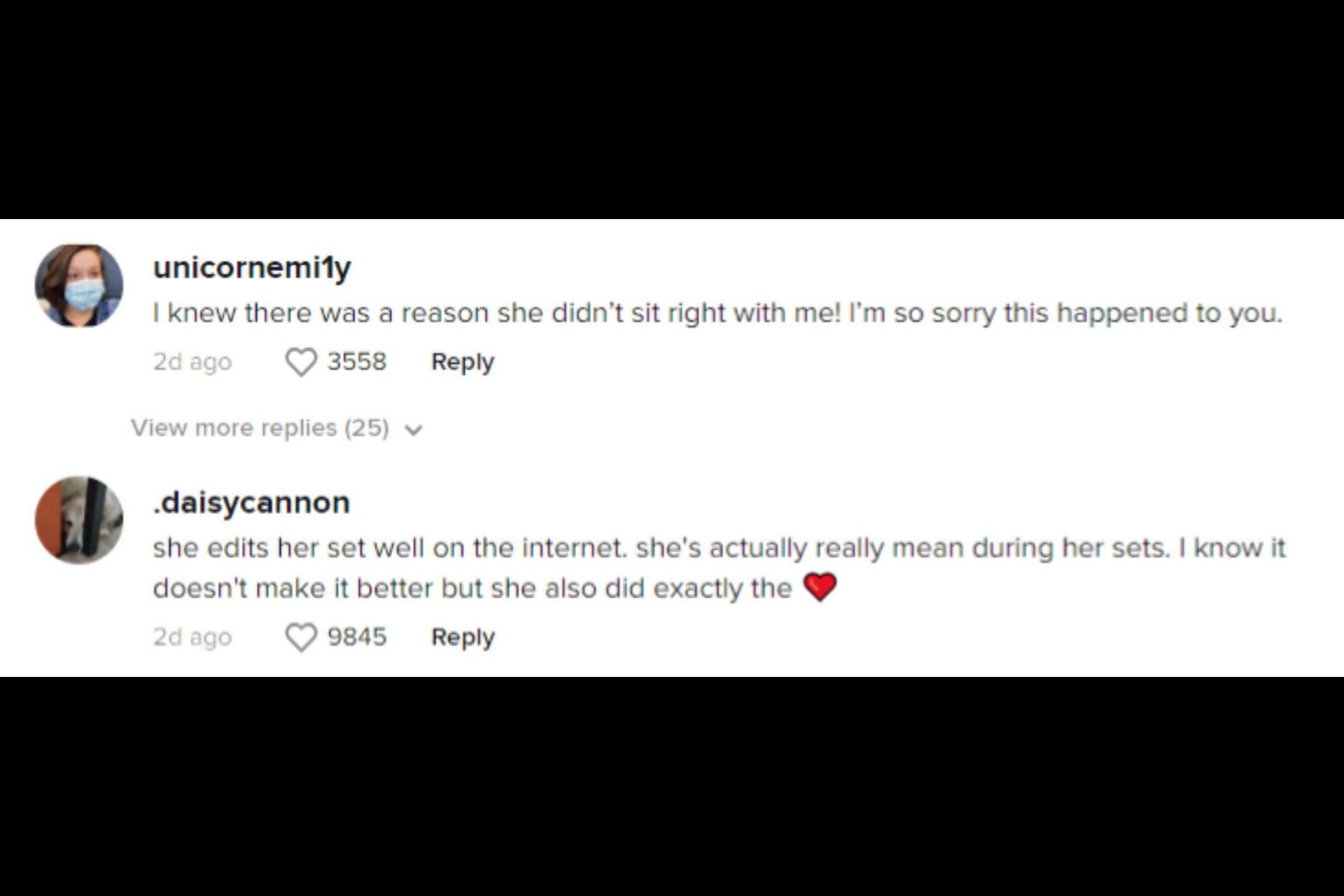 Netizens respond to Olivia Neely&#039;s TikTok video on Ashley Gavin. (Image via TikTok/@og_neely)
