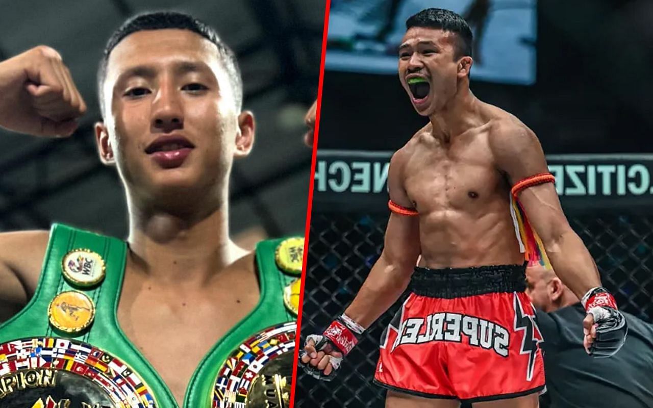 Nabil Anane (L) / Superlek Kiatmoo9 (R) -- Photo by ONE Championship