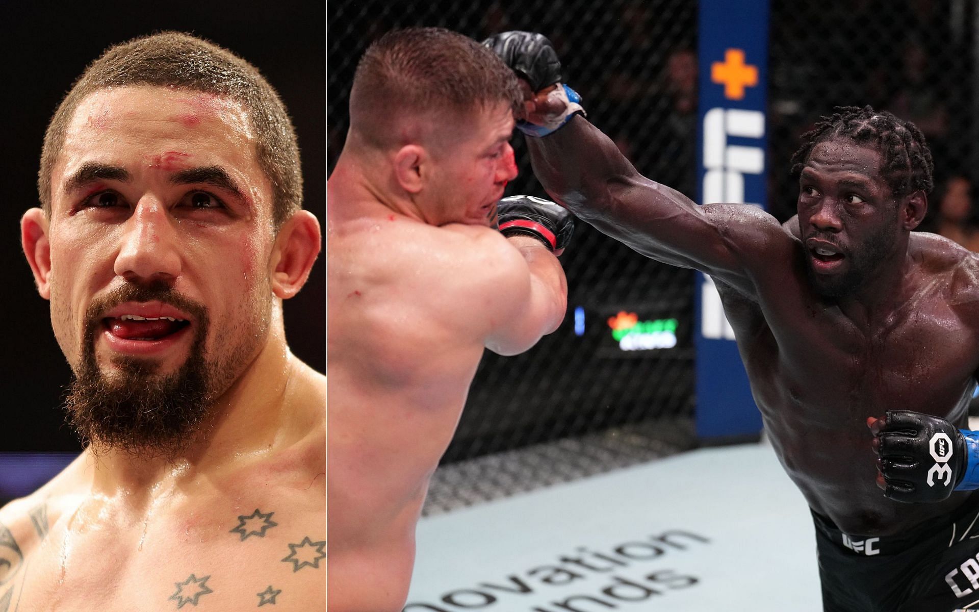 Robert Whittaker (left) and Jared Cannonier vs. Marvin Vettori (right) [Image credits: @MMAFighting on Twitter]