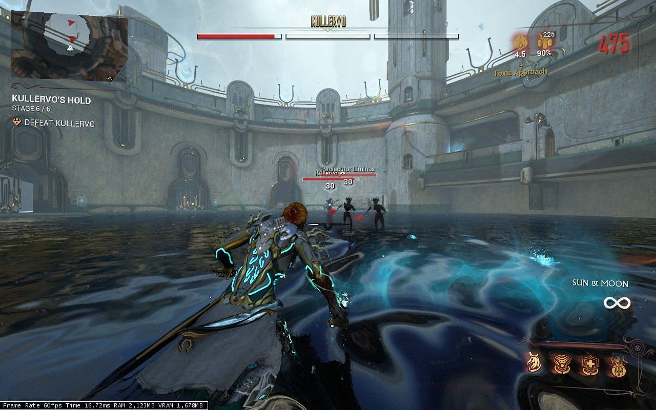 Kite the Warframe and focus on clearing out the Liminus first (image via Digital Extremes)
