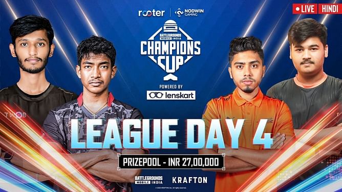 Nodwin x Rooter BGMI Champions Cup 2023 League Day 4: Overall standings, match-wise highlights, and more