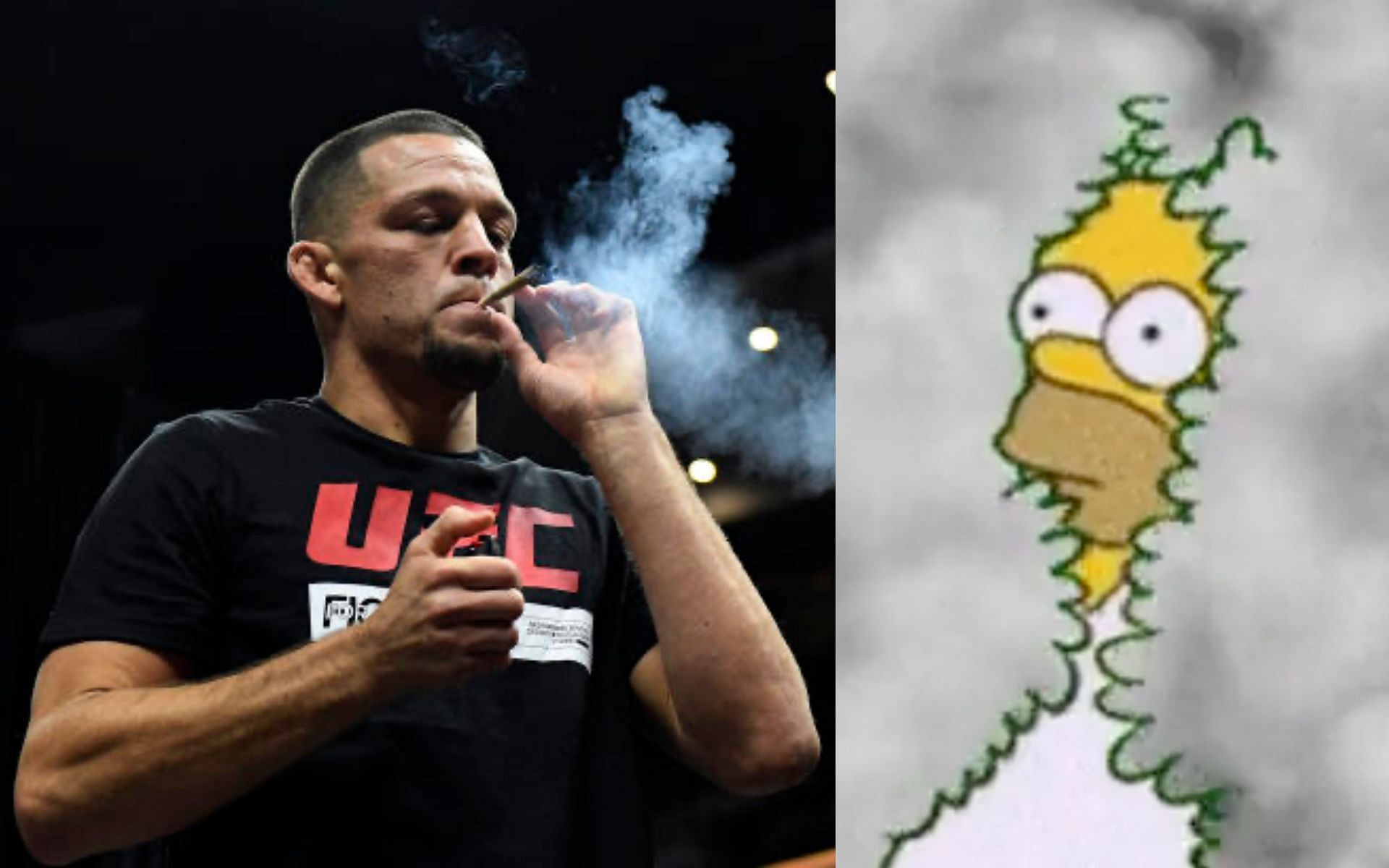 Nate Diaz. [images via Getty Images and Twitter @NateDiaz209]