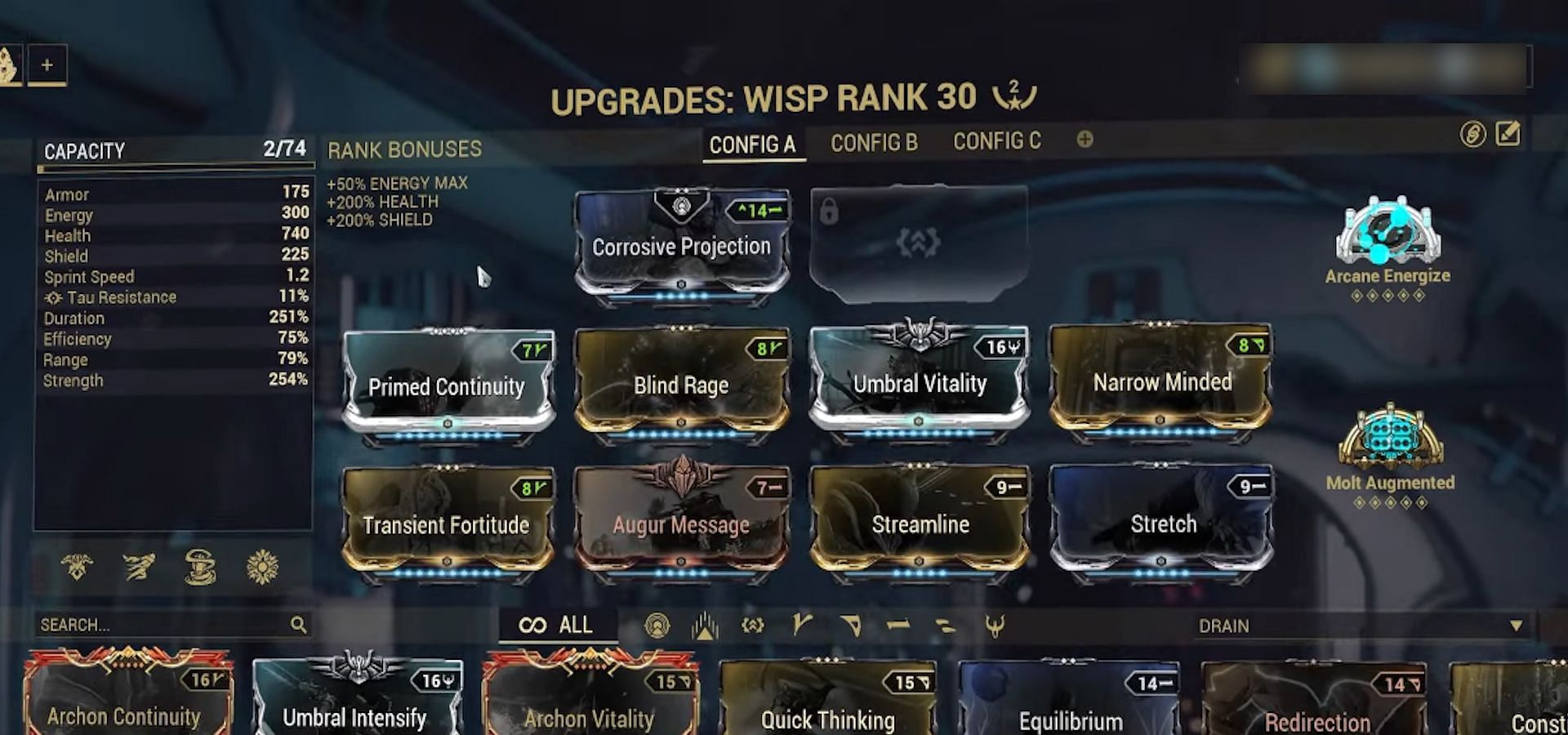 Wisp Prime build for standard Warframe gameplay (Image via Digital Extremes)