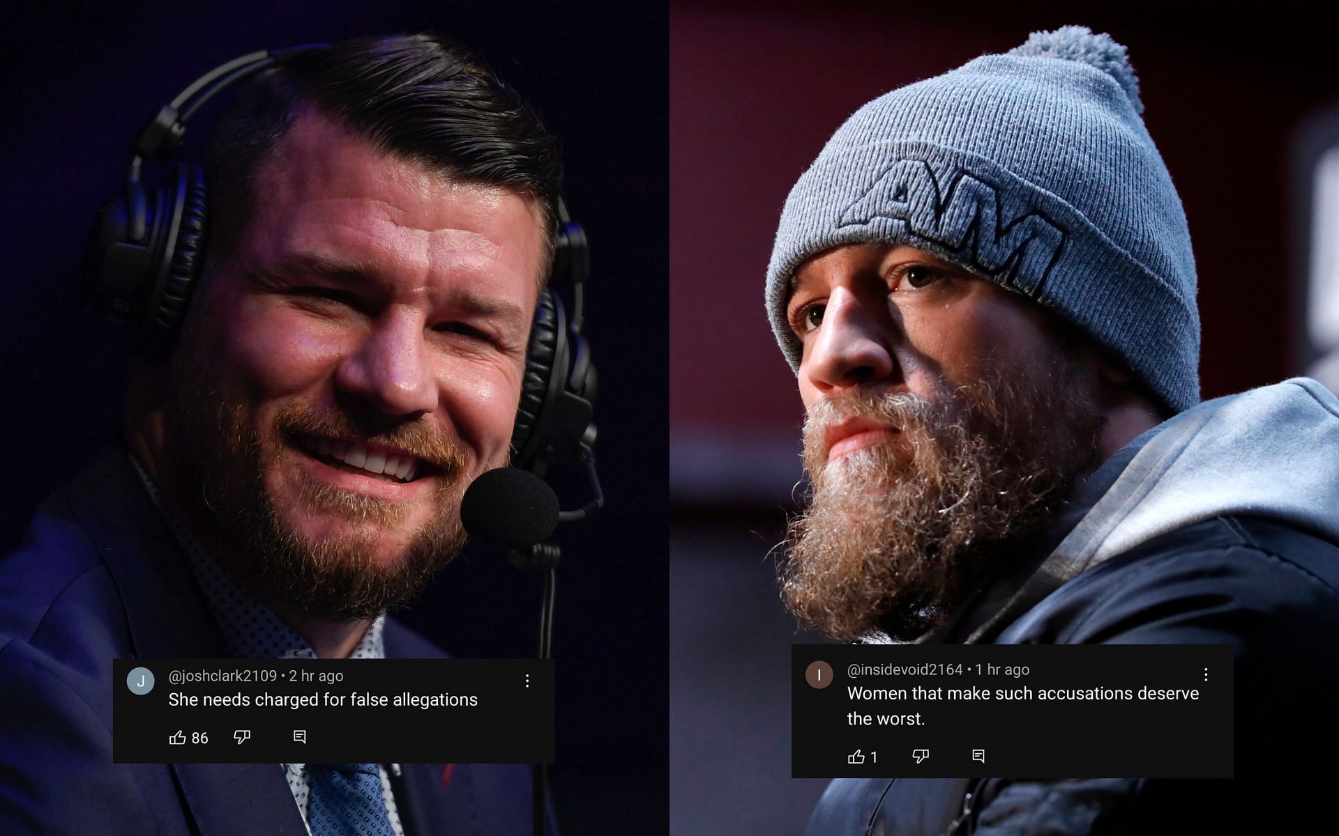 Michael Bisping (left), Conor McGregor (right)