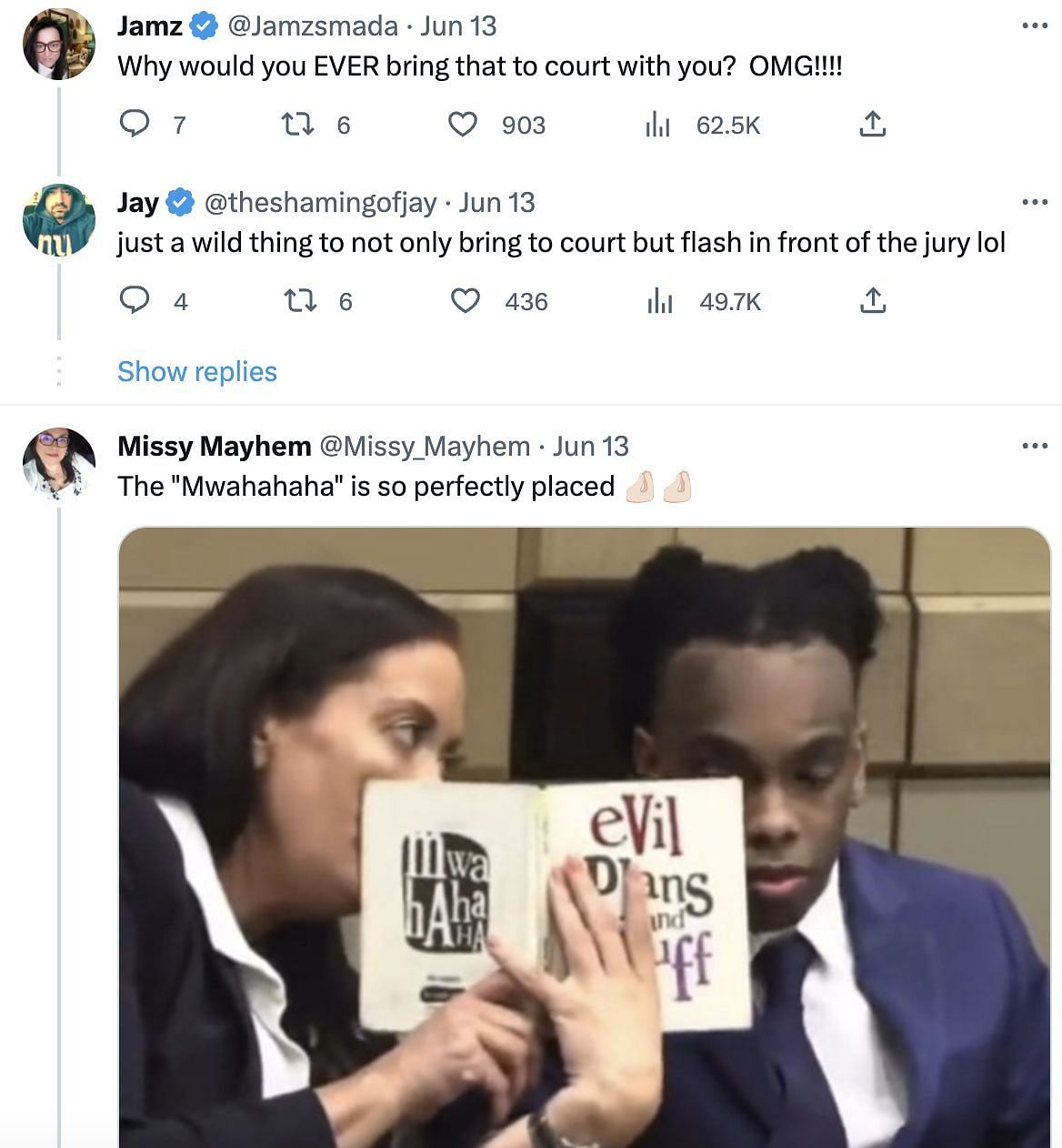 Social media users share hilarious responses after Melly&#039;s lawyer was spotted with a &quot;weird&quot; notebook (Image via Twitter)