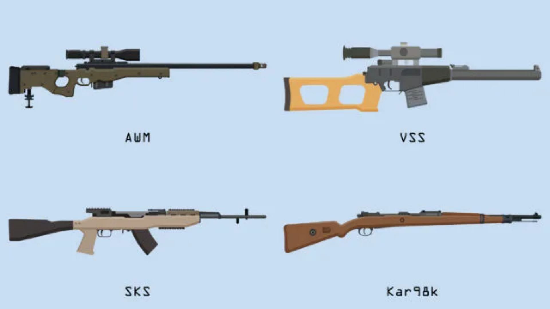 BGMI offers plenty of options in snipers and attachments (Image via Beebom)
