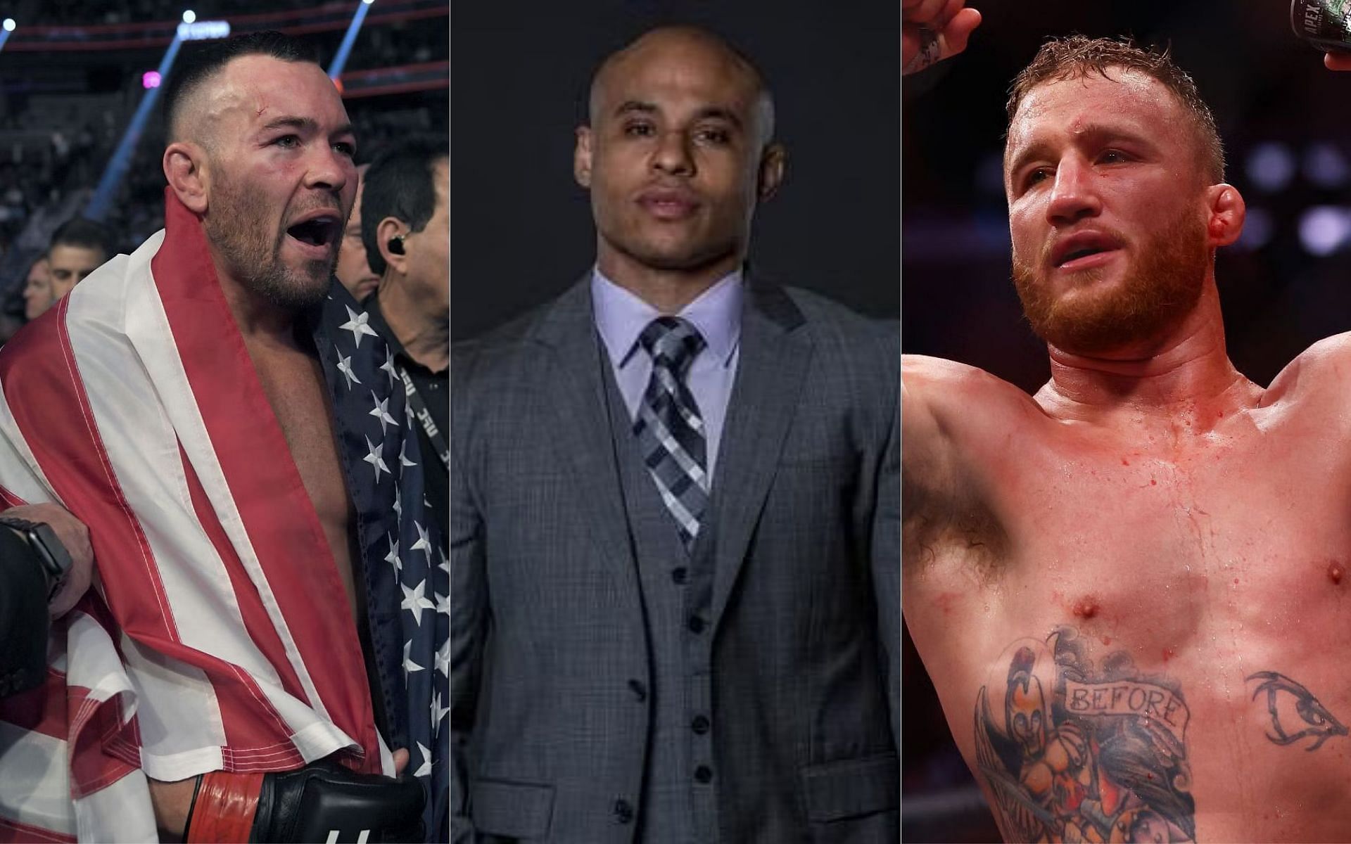 Colby Covington (left), Ali Abdelaziz (middle) and Justin Gaethje (right)