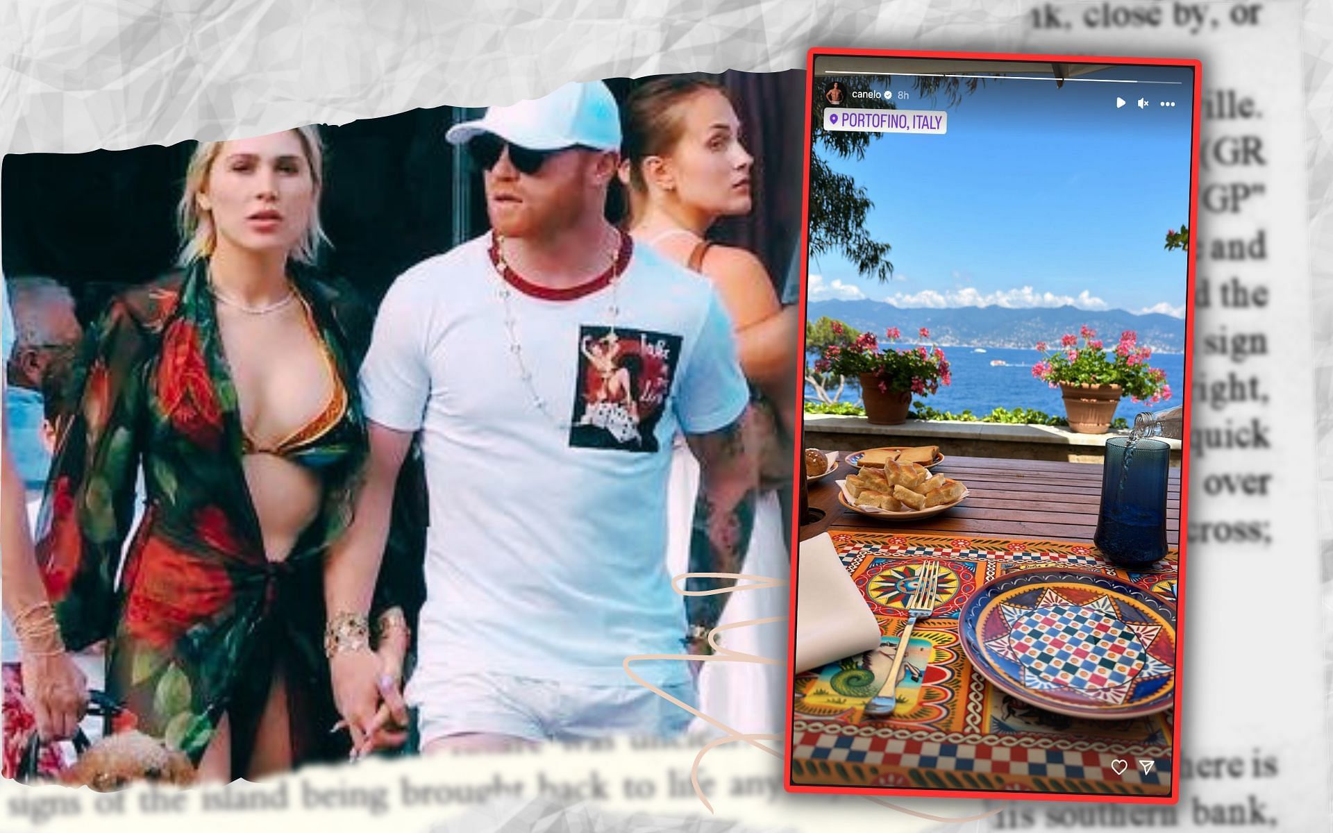 Canelo Alvarez and wife Fernanda Gomez enjoying vacation in Italy. [Image credits: TMZ; @canelo on Instagram]