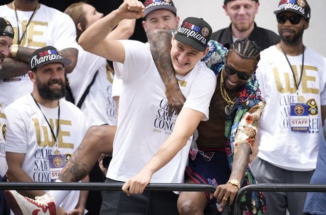 Watch: Nikola Jokic has the time of his life at the Denver Nuggets' championship parade