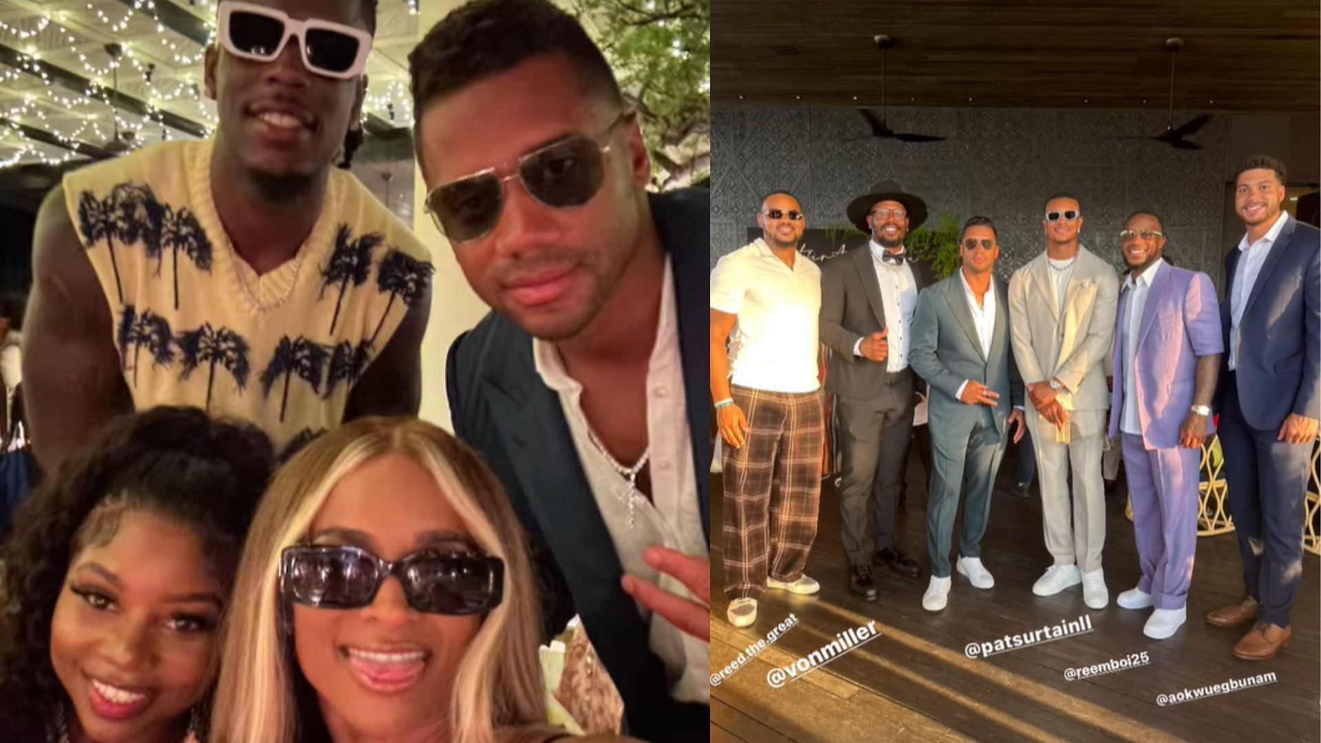 Ciara and Russell Wilson reunites with teammates. 