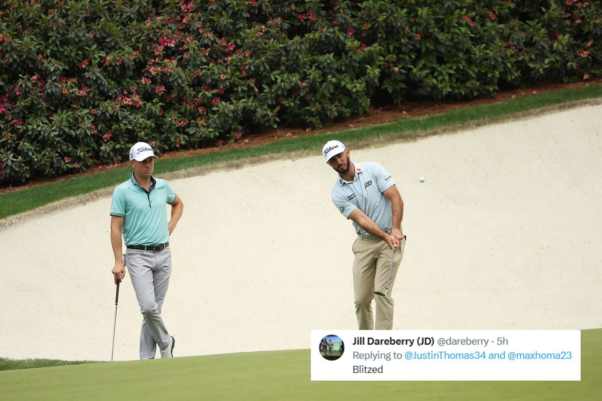 Max Homa and Justin Thomas playing a tournament (Image via Getty).