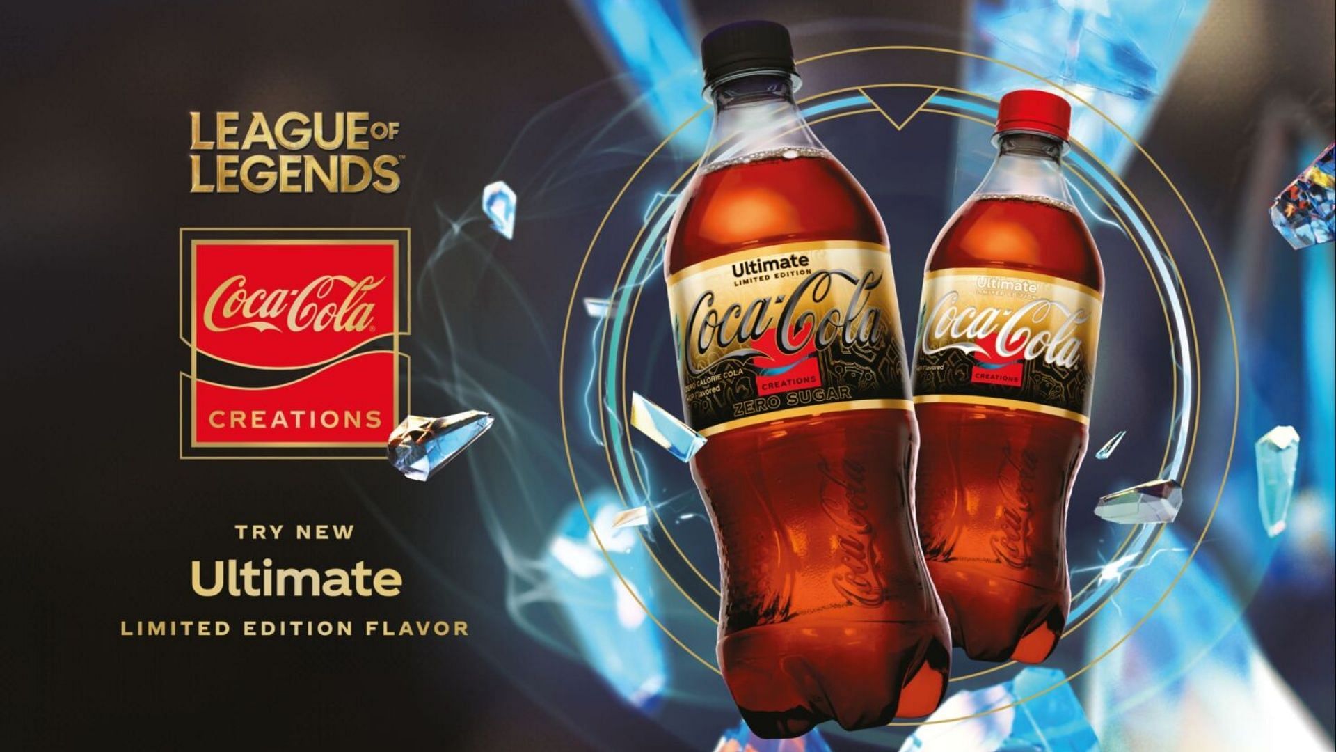 The new League of Legends-branded Coca-Cola Ultimate Zero Sugar tastes like Experience points (Image via Coca-Cola)