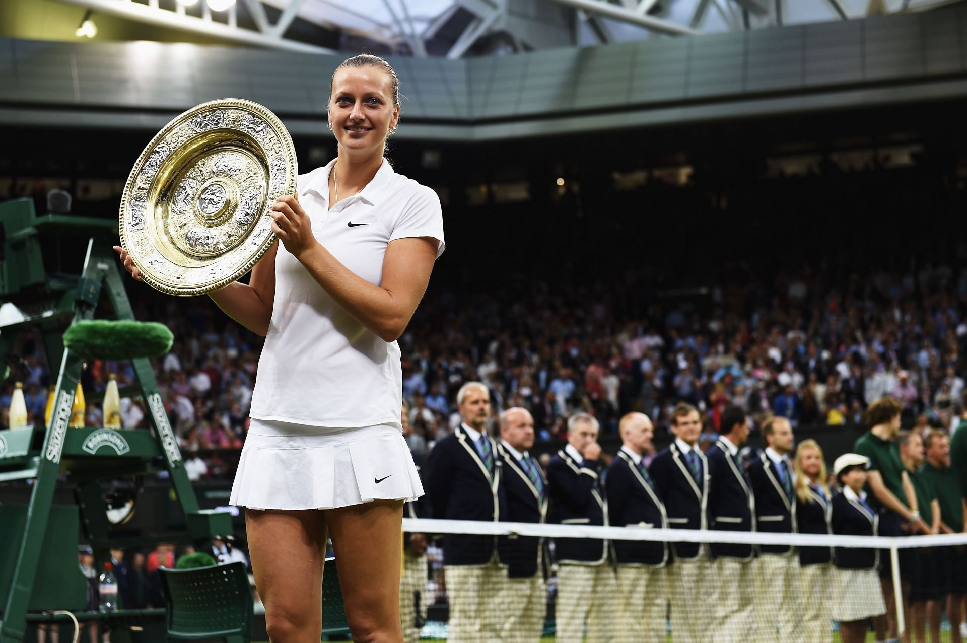 Petra Kvitova after winning Wimbledon 2014