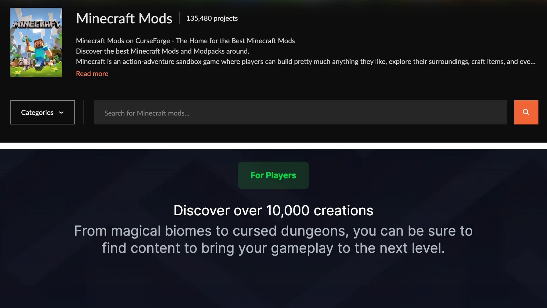 The Curseforge mods library is more extensive than Modrinth mods library (Image via curseforge.com and modrinth.com)