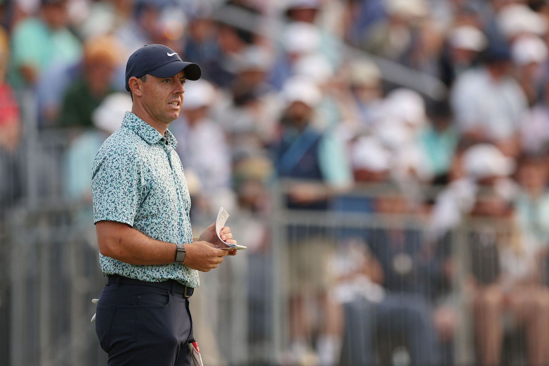 Rory McIlroy reacts to his missed putt at the 123rd US Open Championship - Round Three