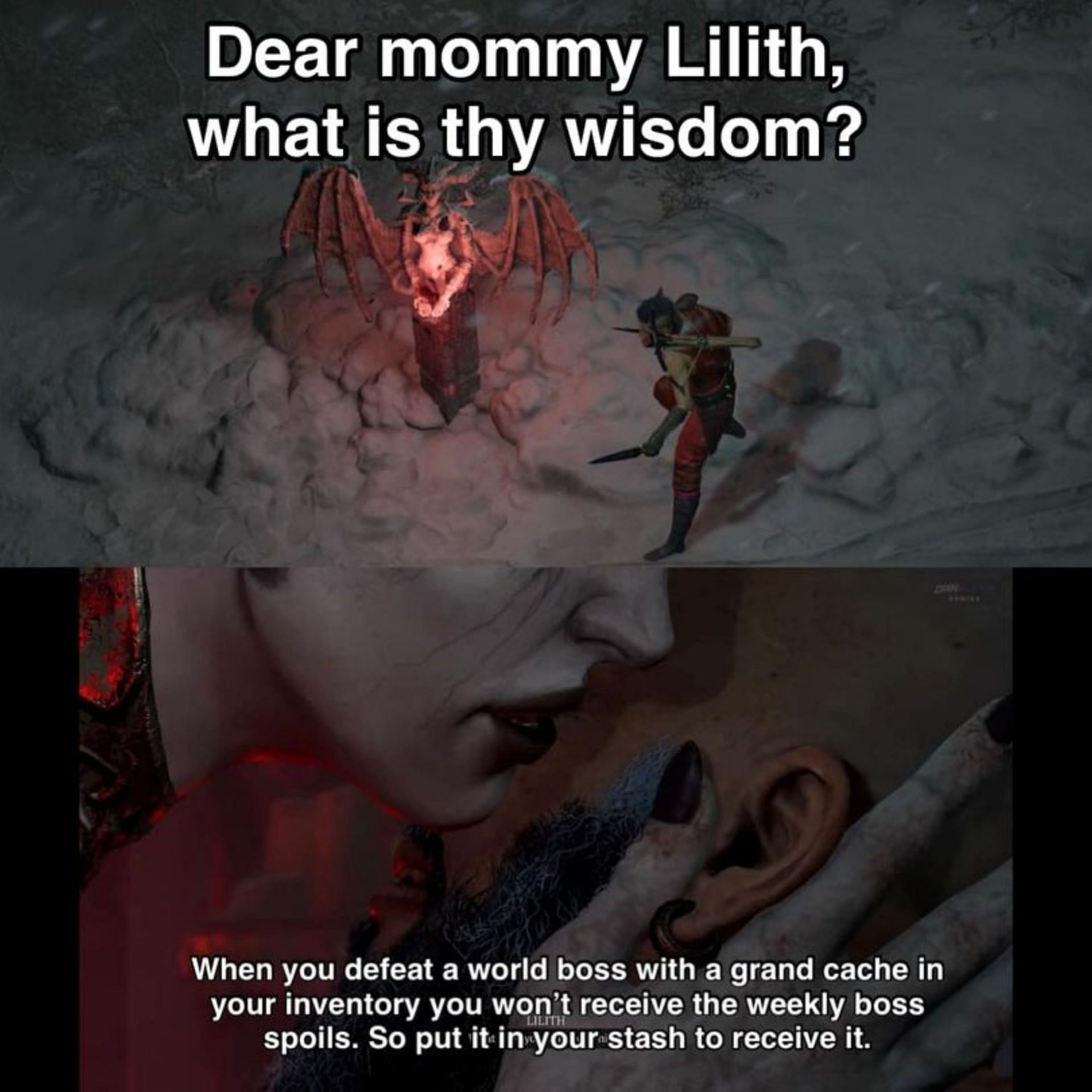 Listen to Mother Lilith, for she is wise (Image via Facebook)