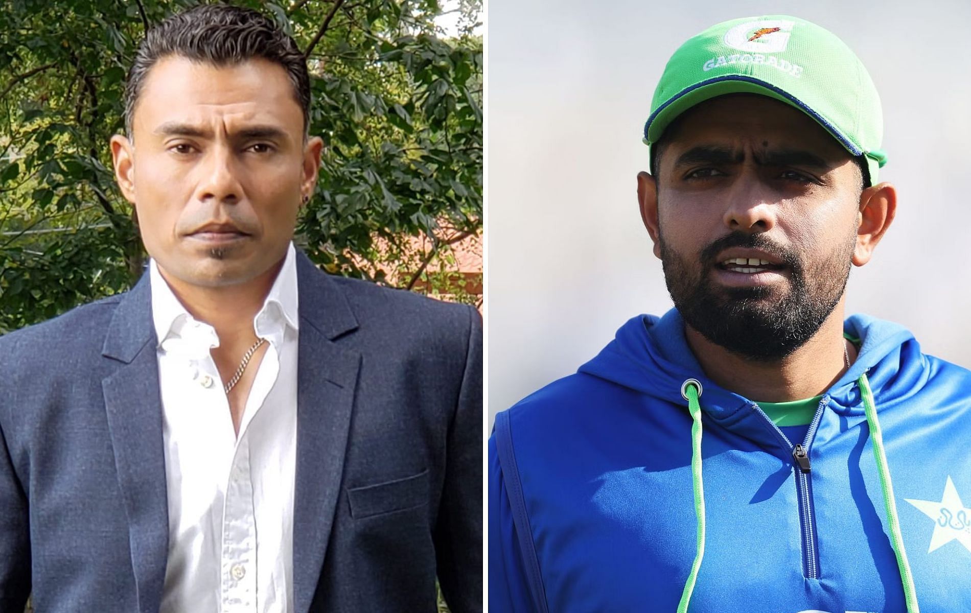 Danish Kaneria (L) and Pakistan captain Babar Azam. (Pics: Instagram/Getty)