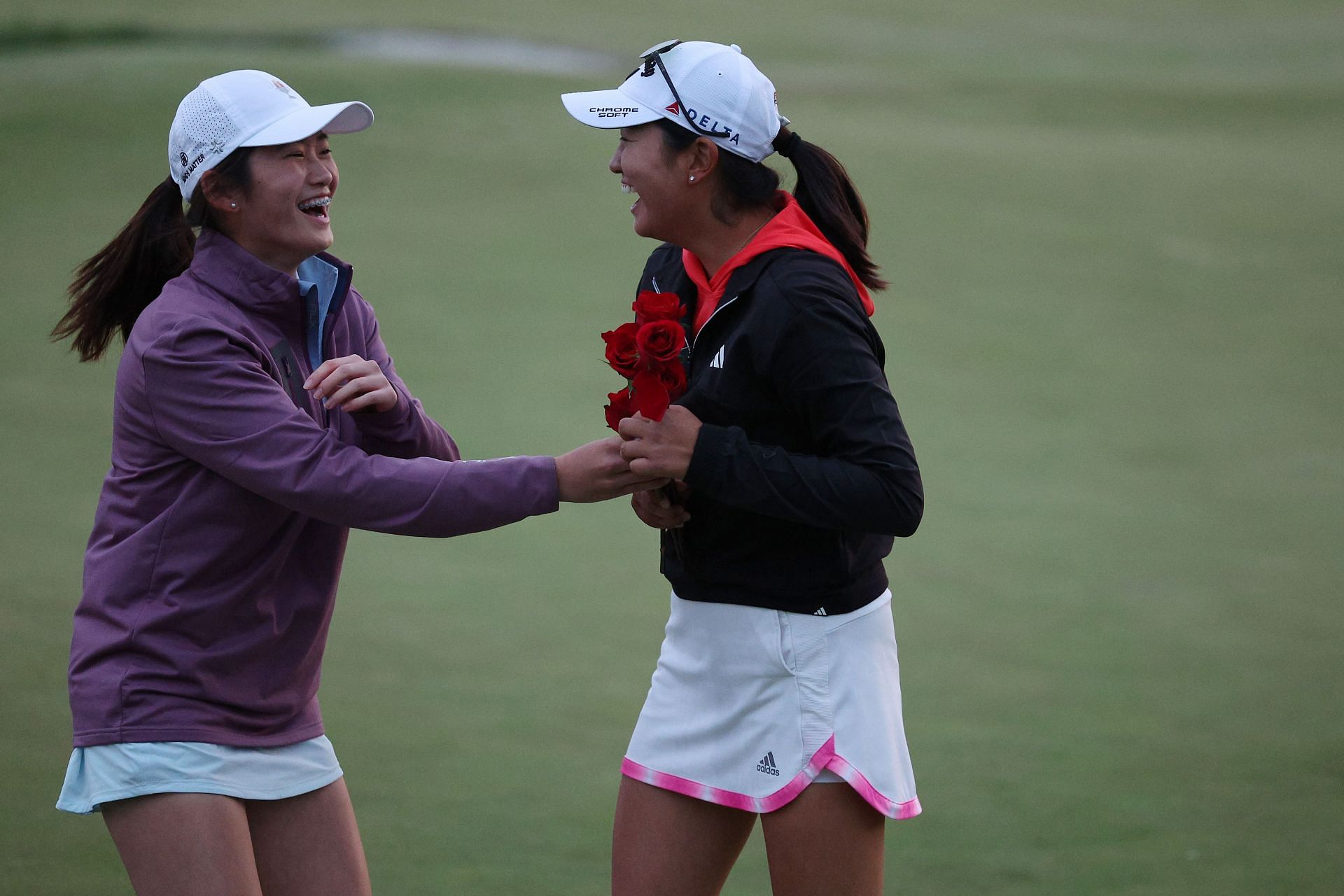 Rose Zhang celebrates her win over Jennifer Kupcho at Mizuho Americas Open