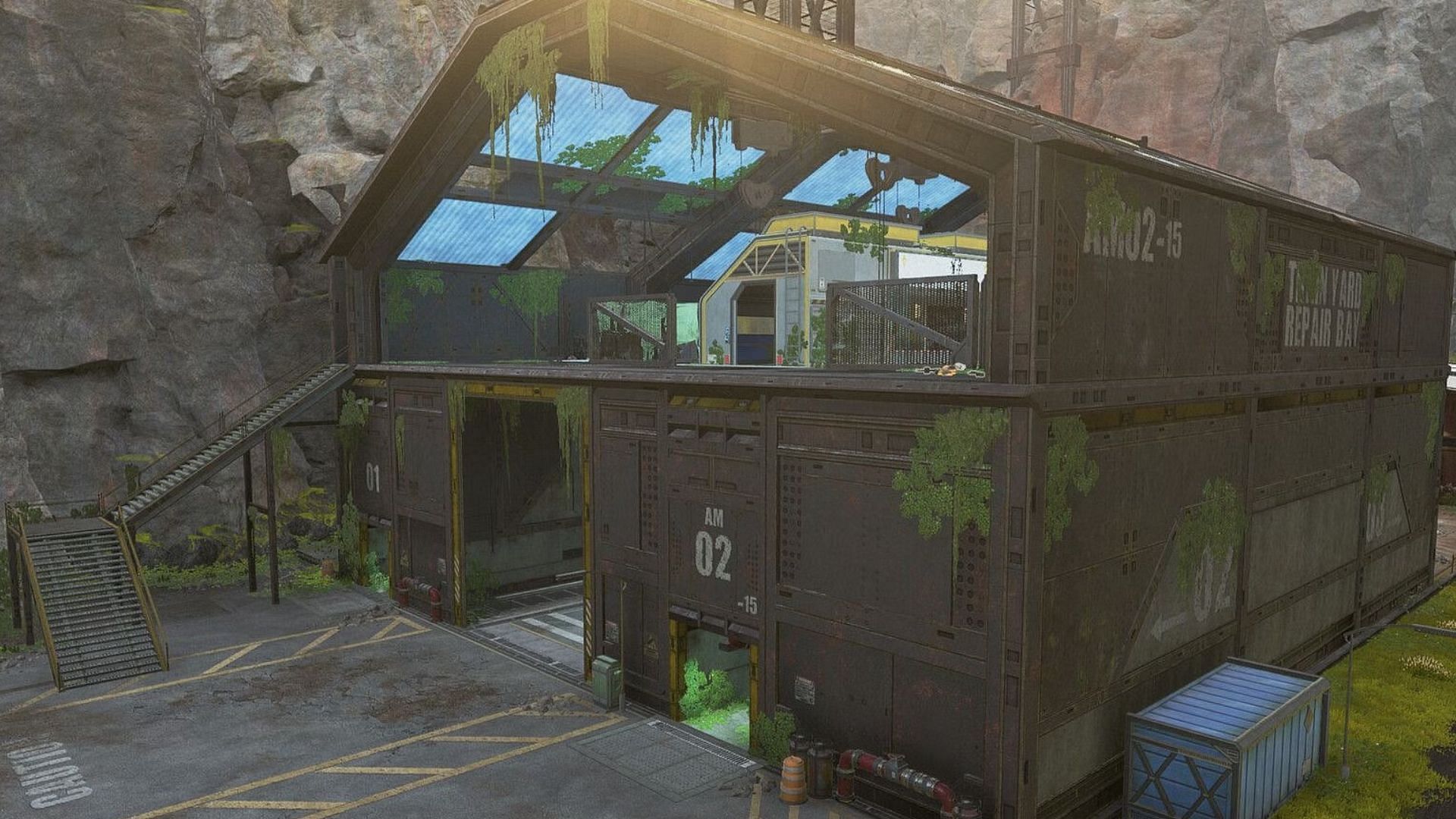 The Train Yard POI in Apex Legends World&#039;s Edge.(Image via Respawn Entertainment)