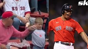 Older brother tearfully reacts as younger brother tosses away foul ball, Boston Red Sox kindly return prize to delighted kid