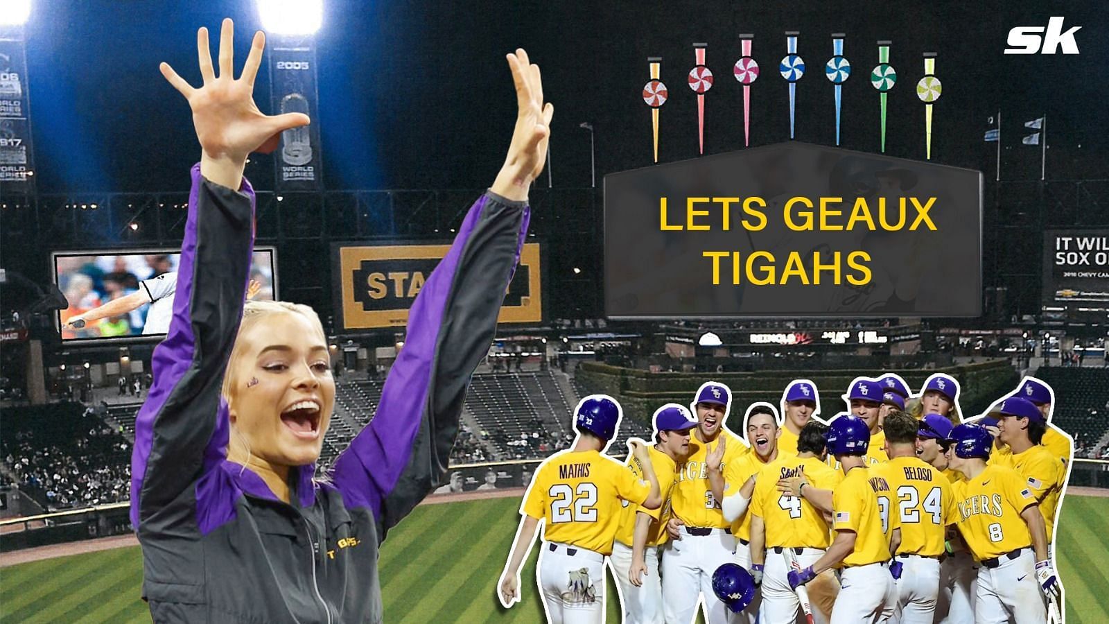 &quot;Geaux Tigers&quot; - LSU gymnast Olivia Dunne elated by Tigers run to College World Series finals, celebrates wild walk-off victory after Tommy White walk-off