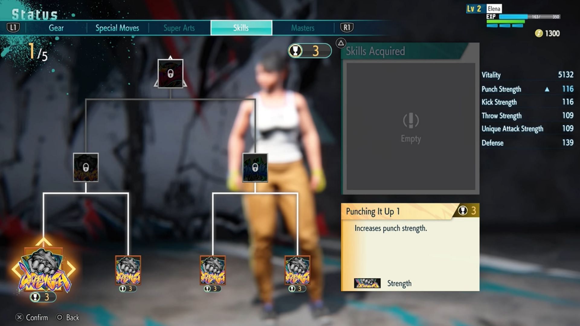 The Status menu also allows you to enhance your skills (Image via Capcom)