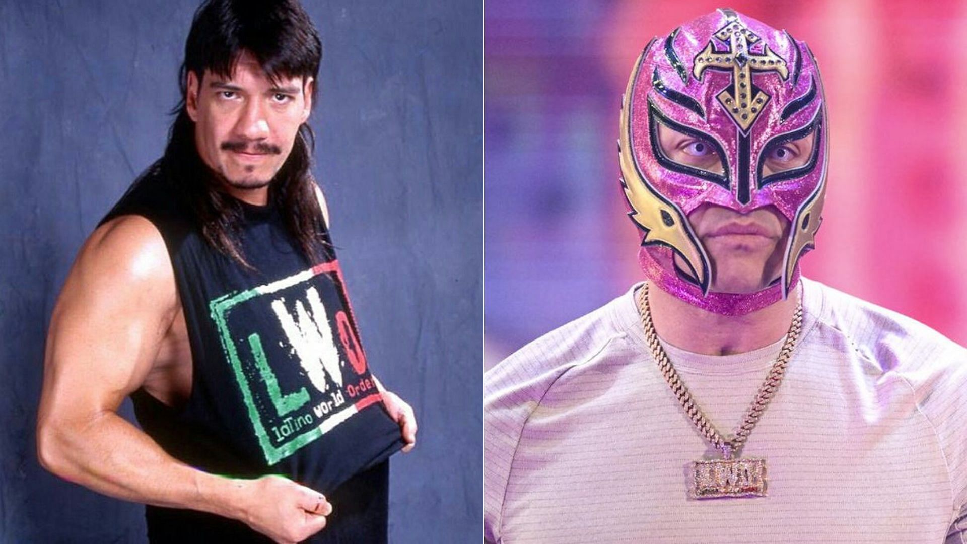 Eddie Guerrero (left); Rey Mysterio (right)