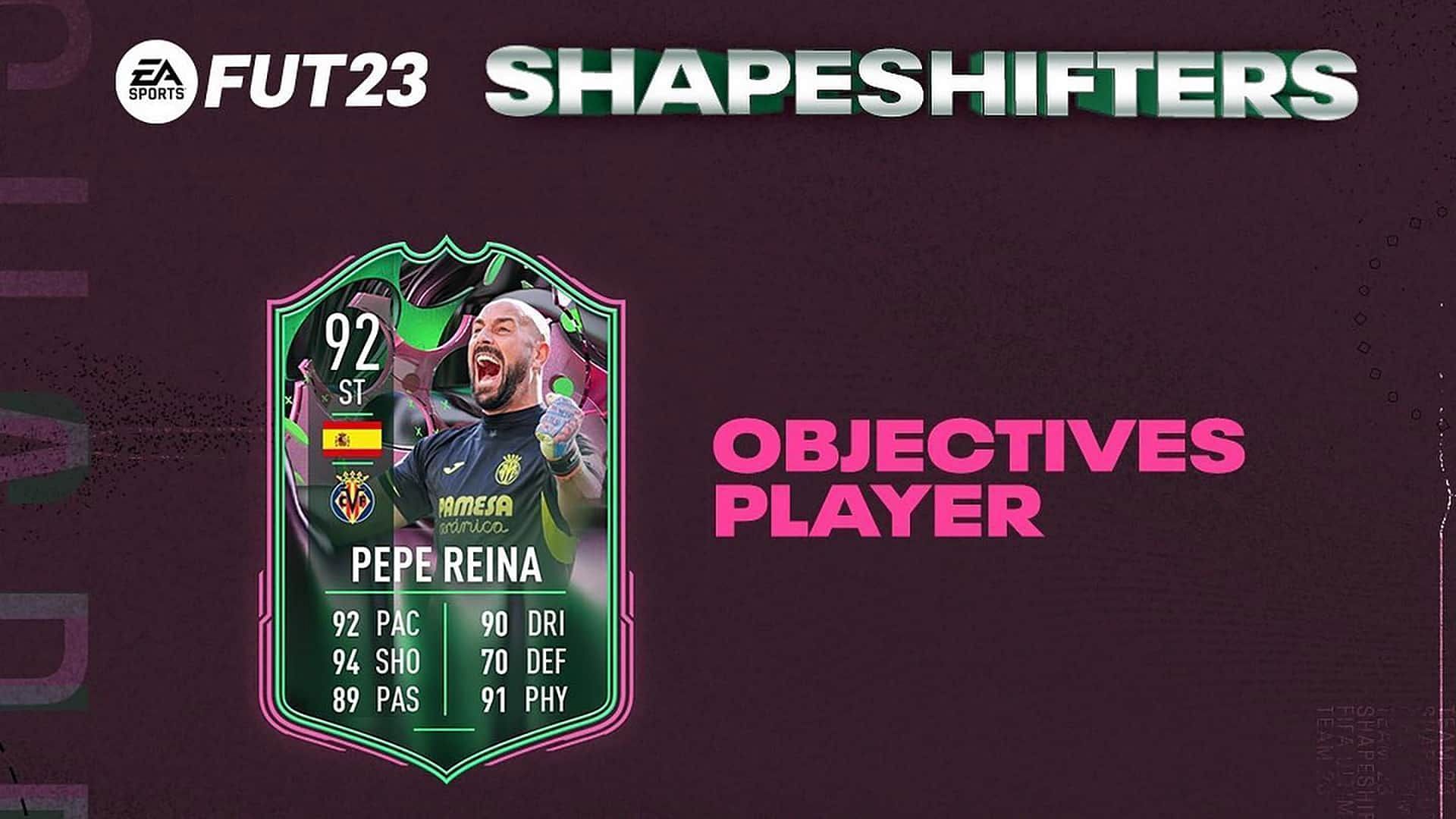The Pepe Reina Shapeshifters objective features an unique card in FIFA 23 (Image via EA Sports)