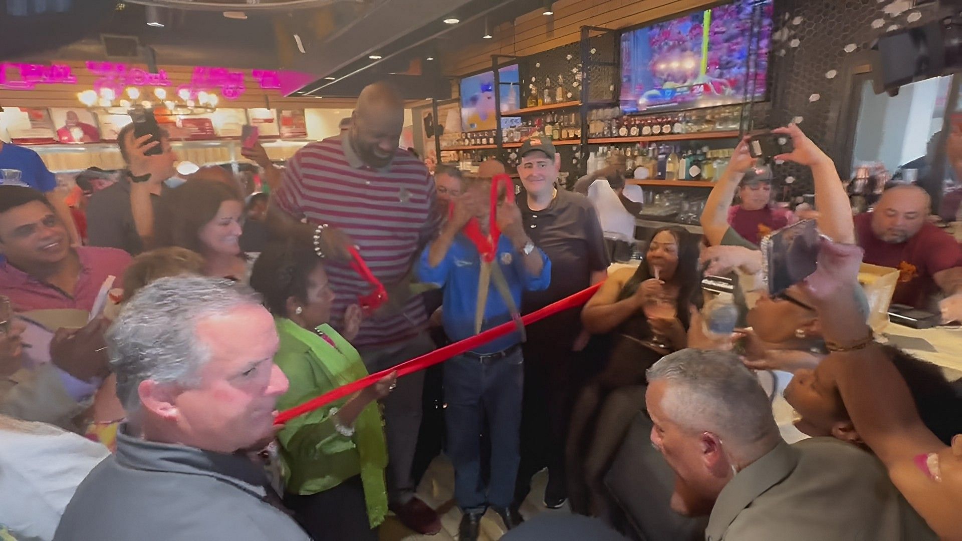 NBA legend-turned-TNT analyst Shaquille O&rsquo;Neal at the grand opening of Big Chicken in Houston, Texas