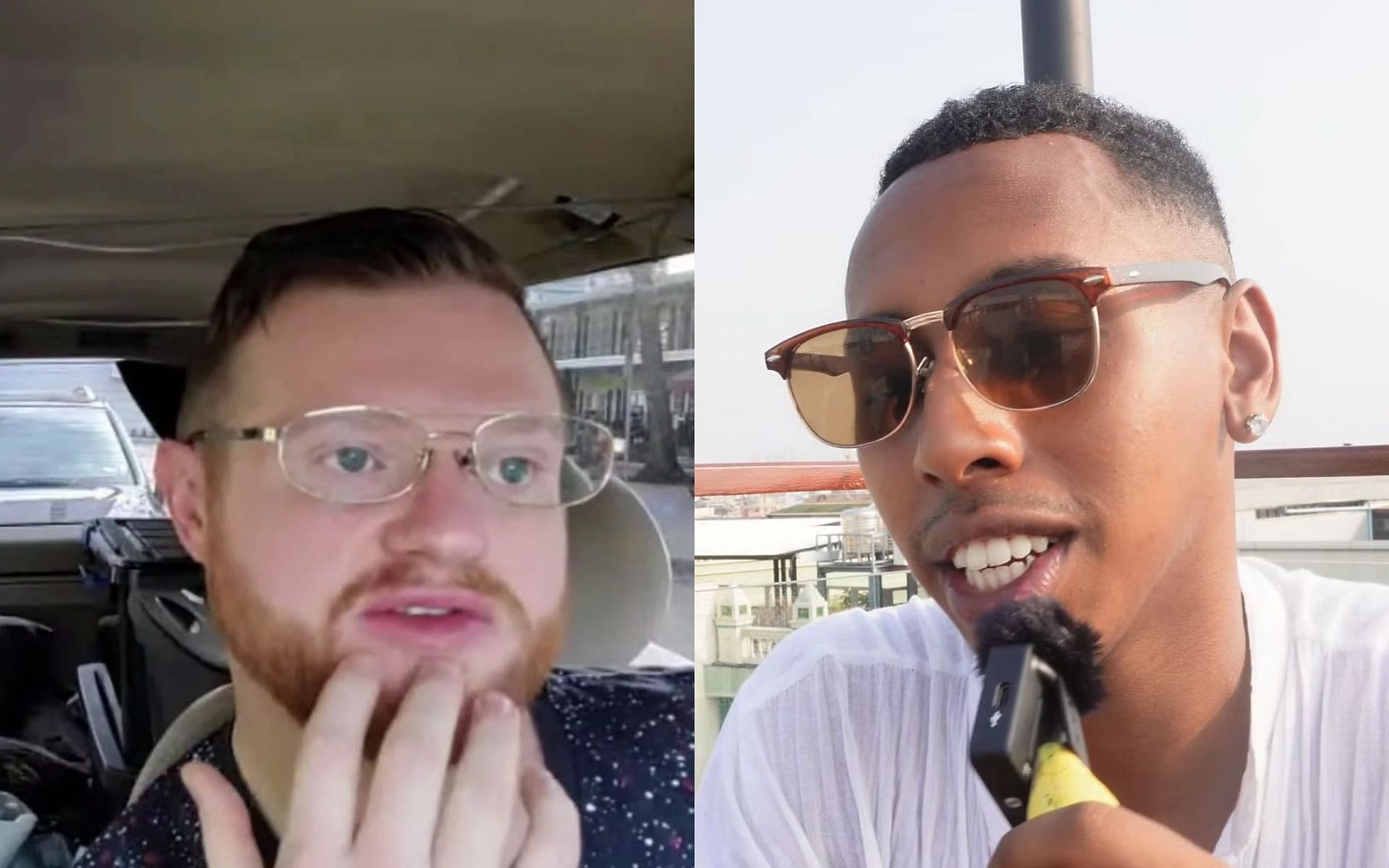 Controversial Kick streamers Burger Planet and Johnny Somali got into a fight during a recent stream (Image via Sportskeeda)