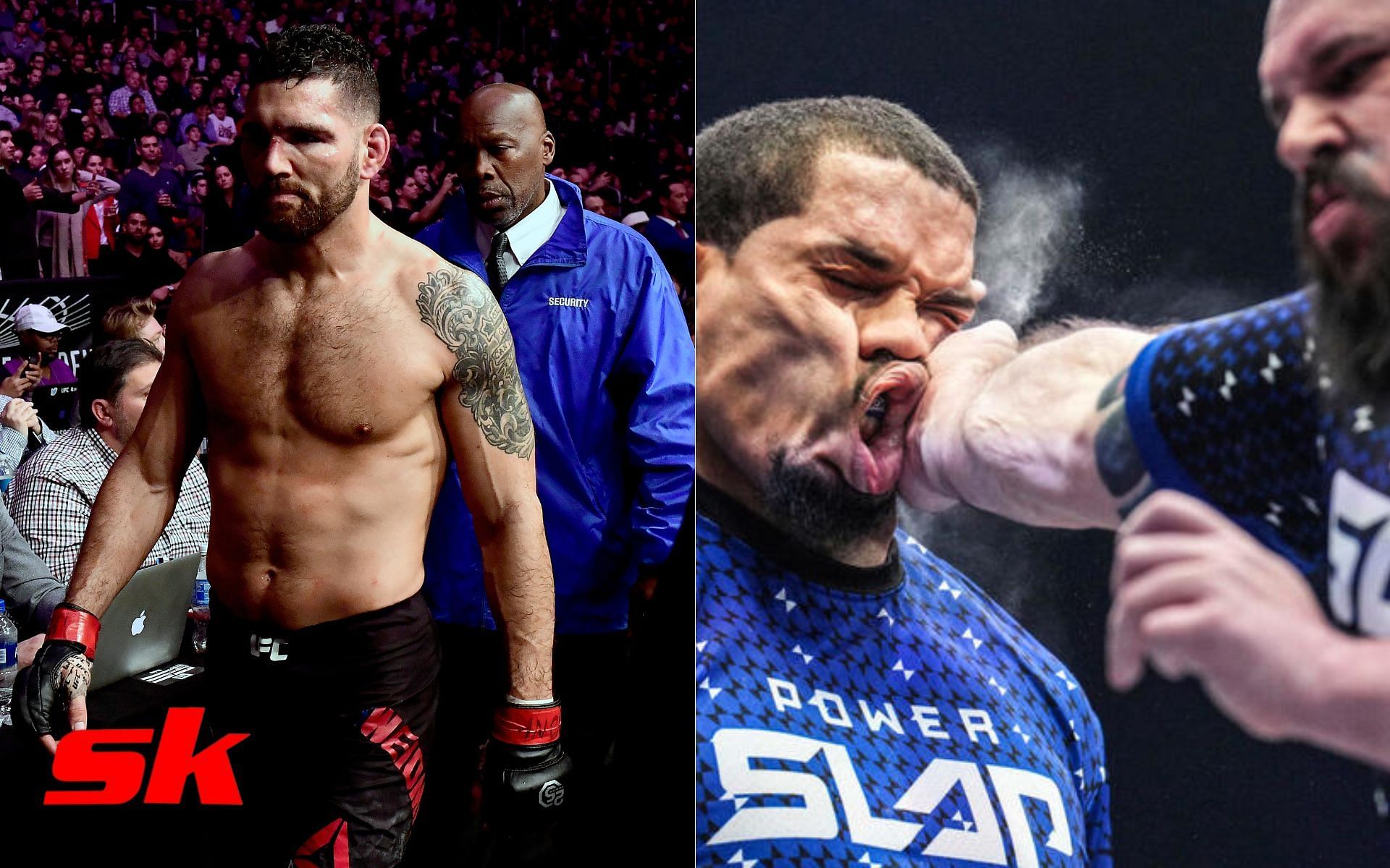 Chris Weidman (left), Power Slap League (right - via powerslapleague.com)